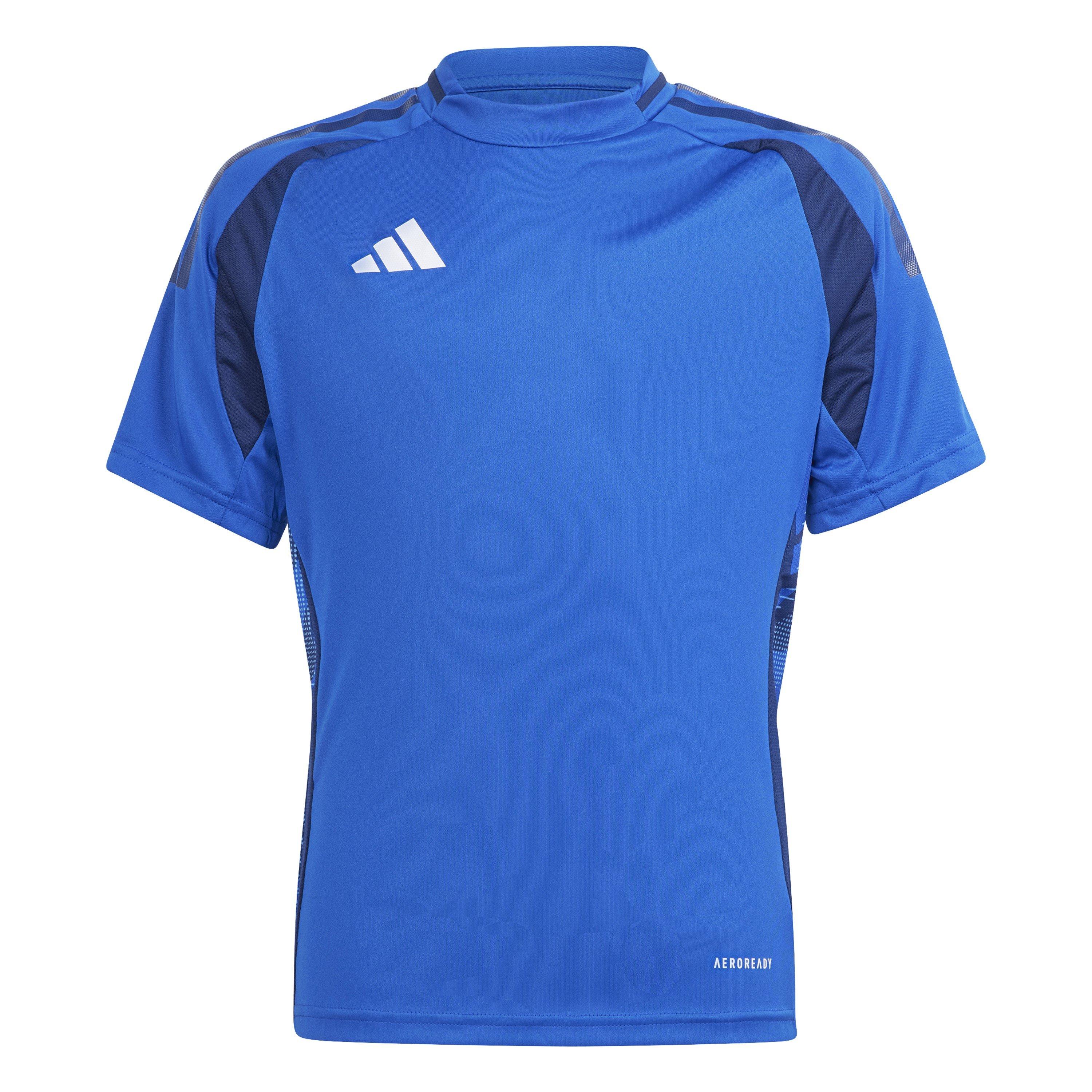 Adidas  Kids ' Tiro24 Short Sleeve Performance T-Shirt - Royal Blue - 15-16 Yrs