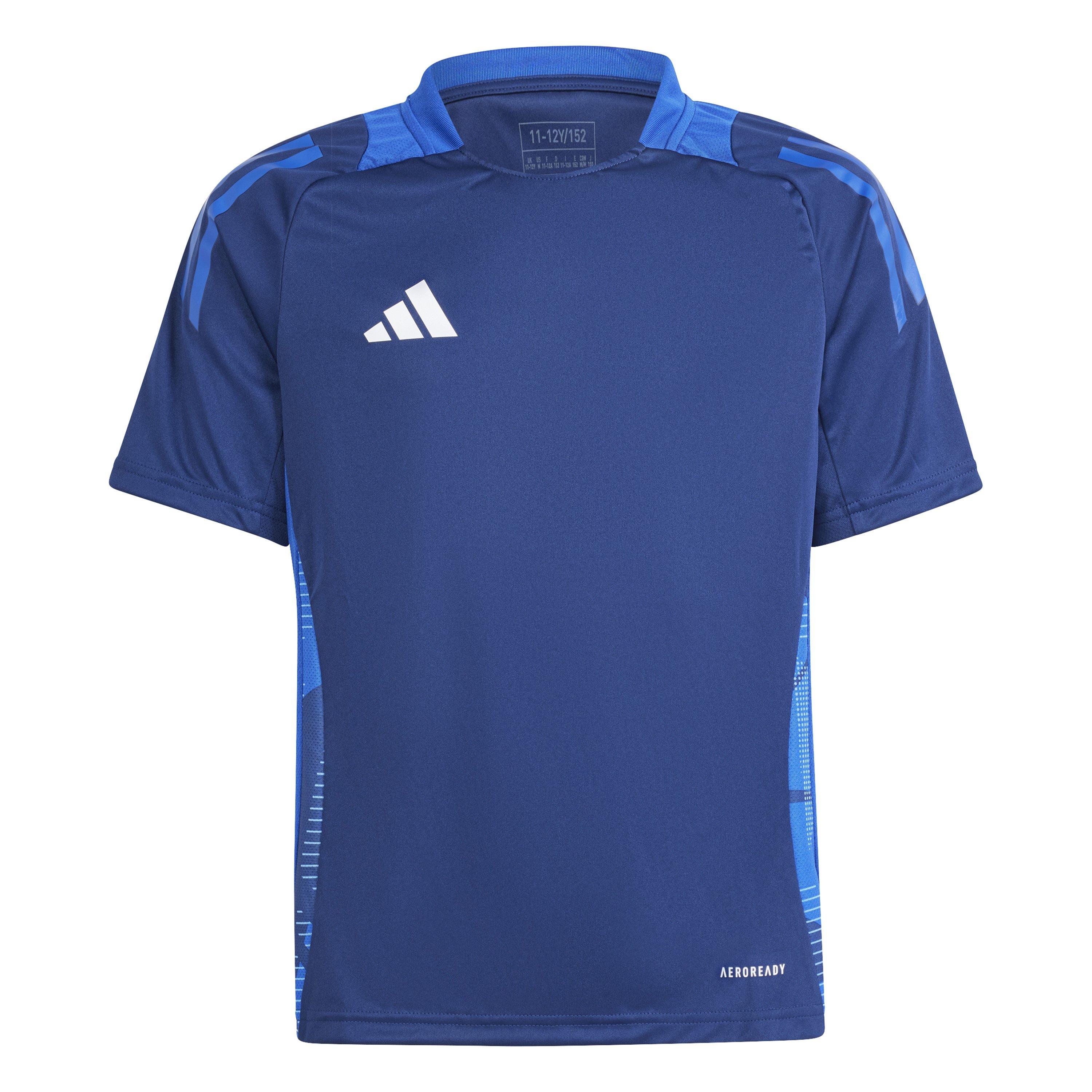 Adidas  Kids ' Tiro24 Short Sleeve Performance T-Shirt - Navy Blue - 5-6 Years