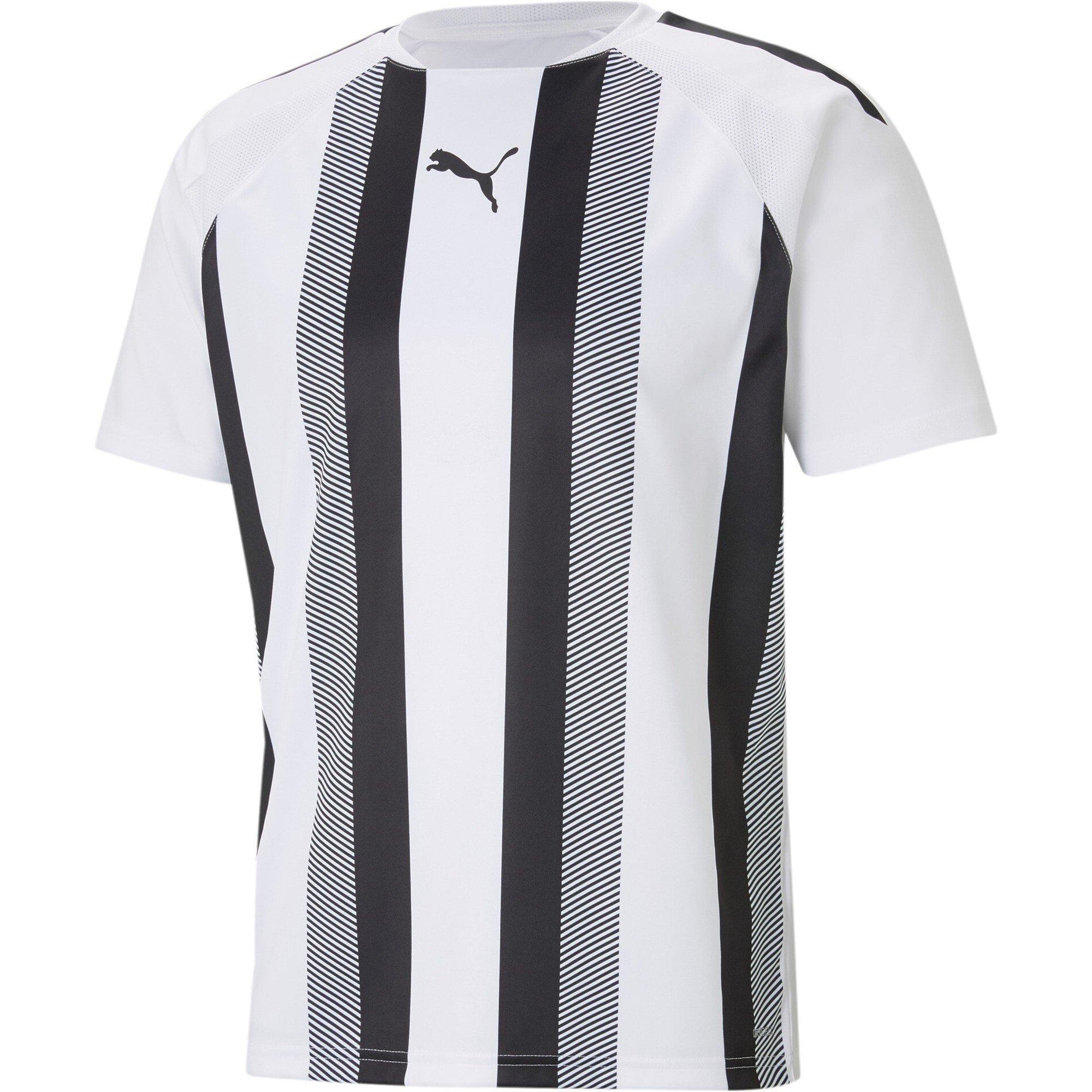 Puma Men's Teamliga Striped Jersey T-Shirt - White/Black - L