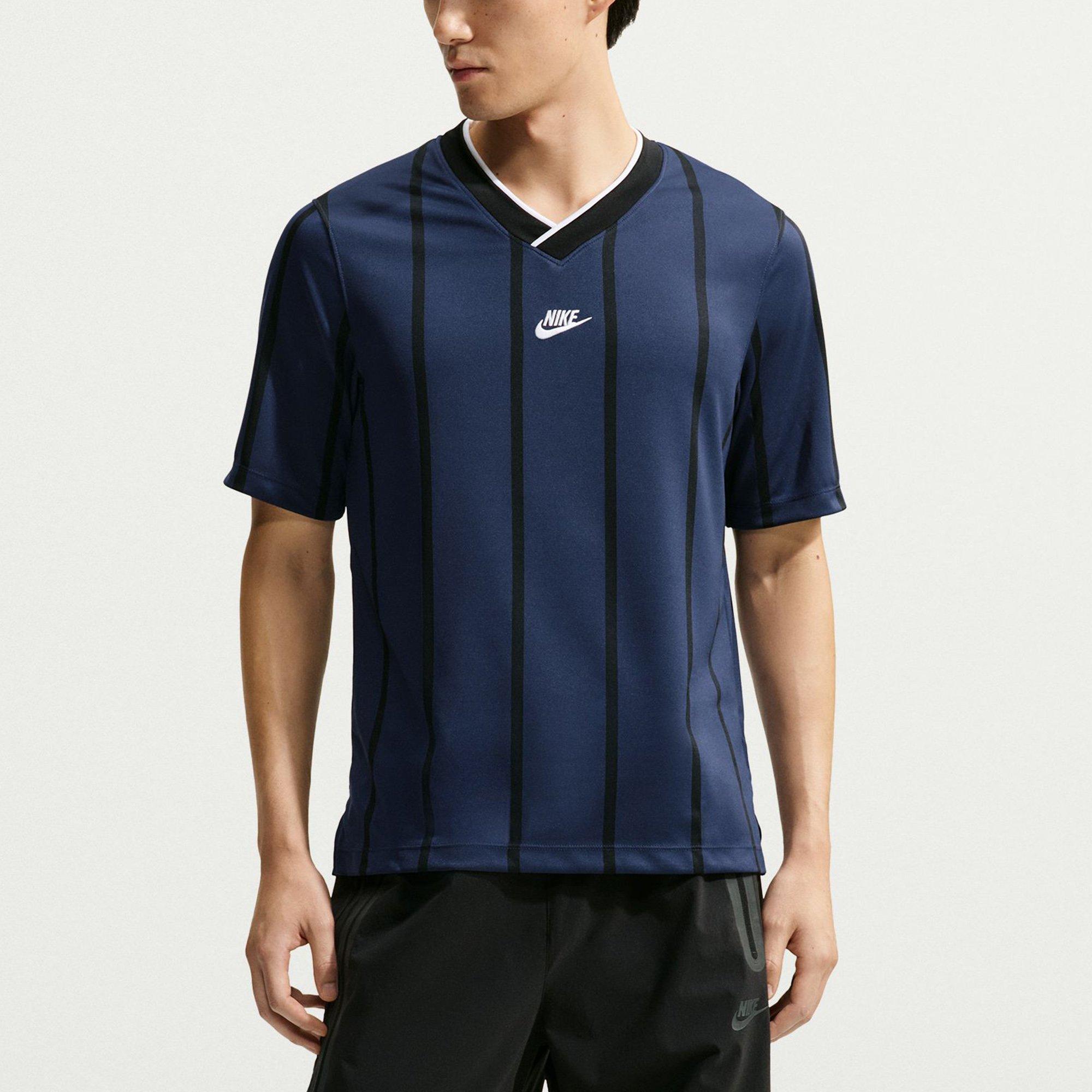 Navy/Grey/White - Nike - Men's Premier Stripe Dri-FIT Short-Sleeve Performance T-Shirt - 1