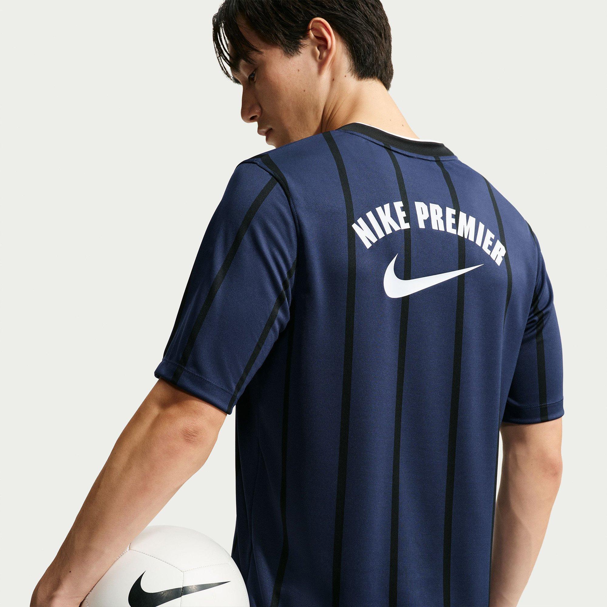 Navy/Grey/White - Nike - Men's Premier Stripe Dri-FIT Short-Sleeve Performance T-Shirt - 3