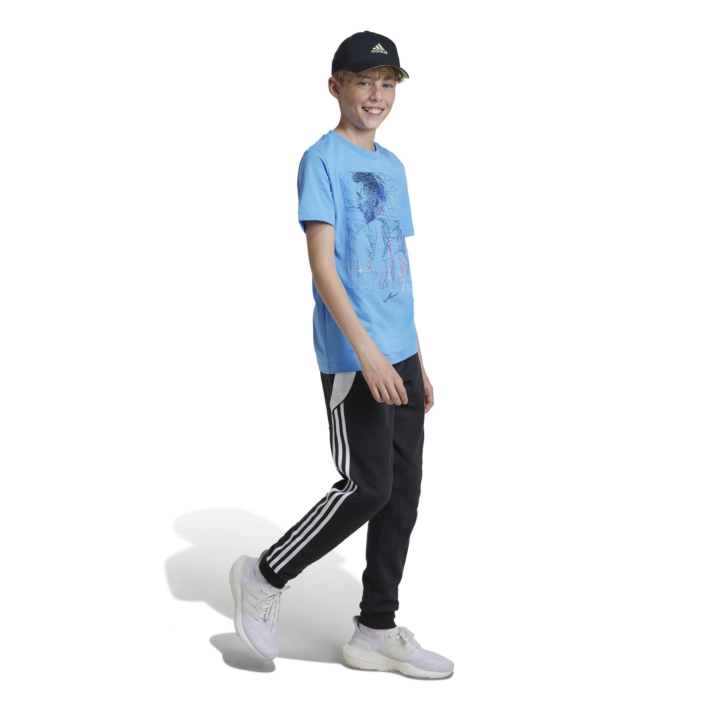 Blå Burst - adidas - Messi Football Graphic T-Shirt Juniors - 4