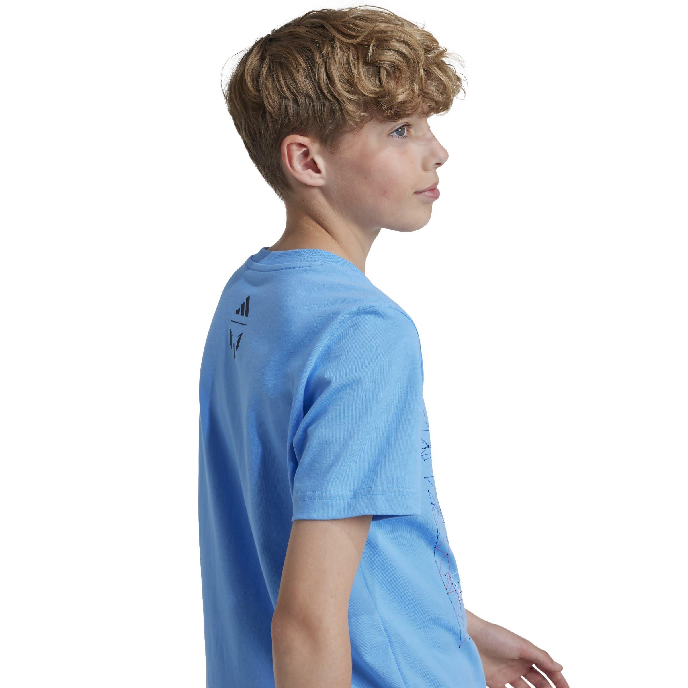 Blå Burst - adidas - Messi Football Graphic T-Shirt Juniors - 5