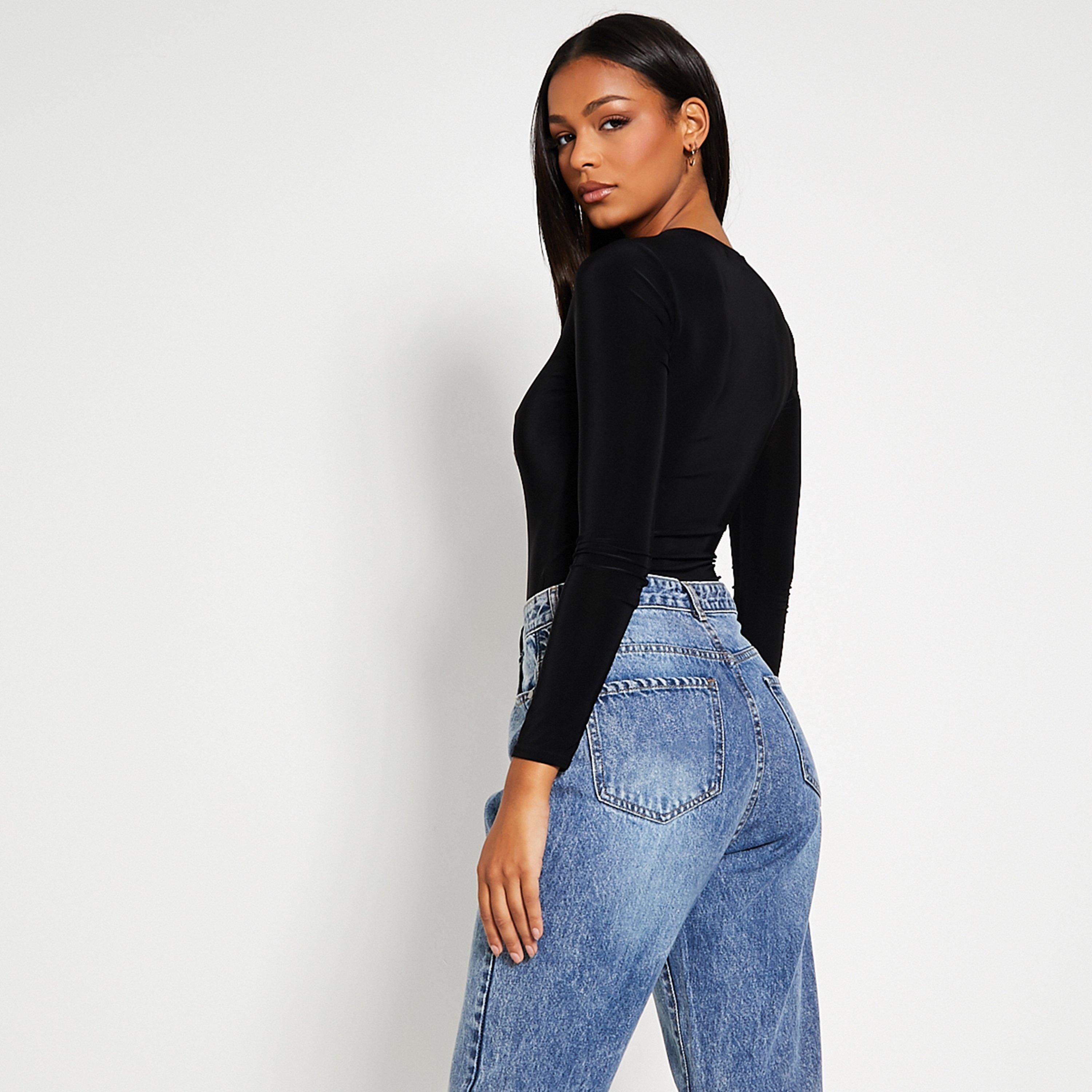 Zwart - I Saw It First - ISAWITFIRST Super Soft Crew Neck Bodysuit - 4