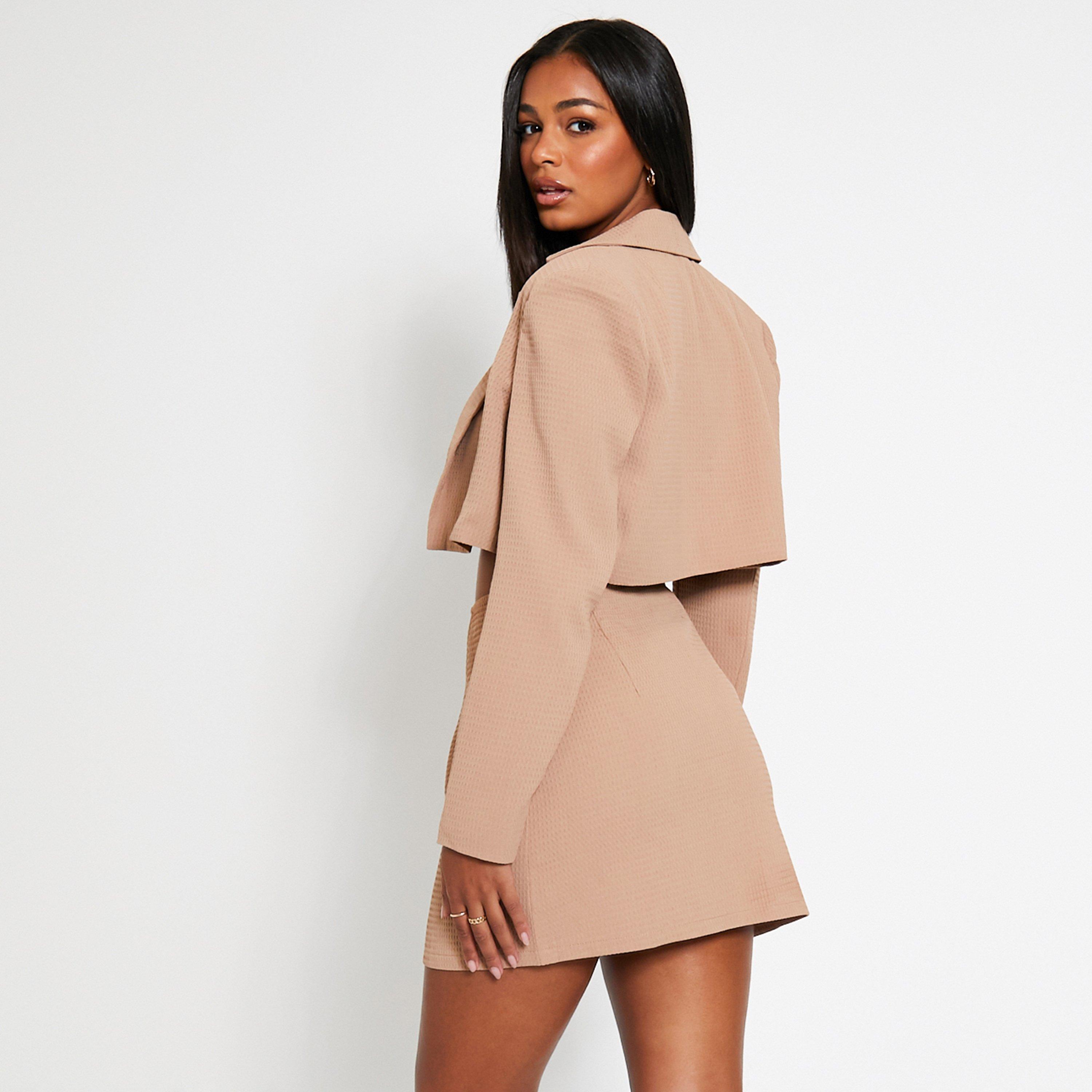 Stone - I Saw It First - ISAWITFIRST Textured Crop Blazer - 4