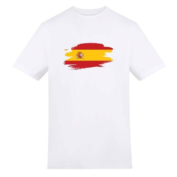 SKIP Spa Flag - AWD - Mens World Cup Spain Whte t-shirt