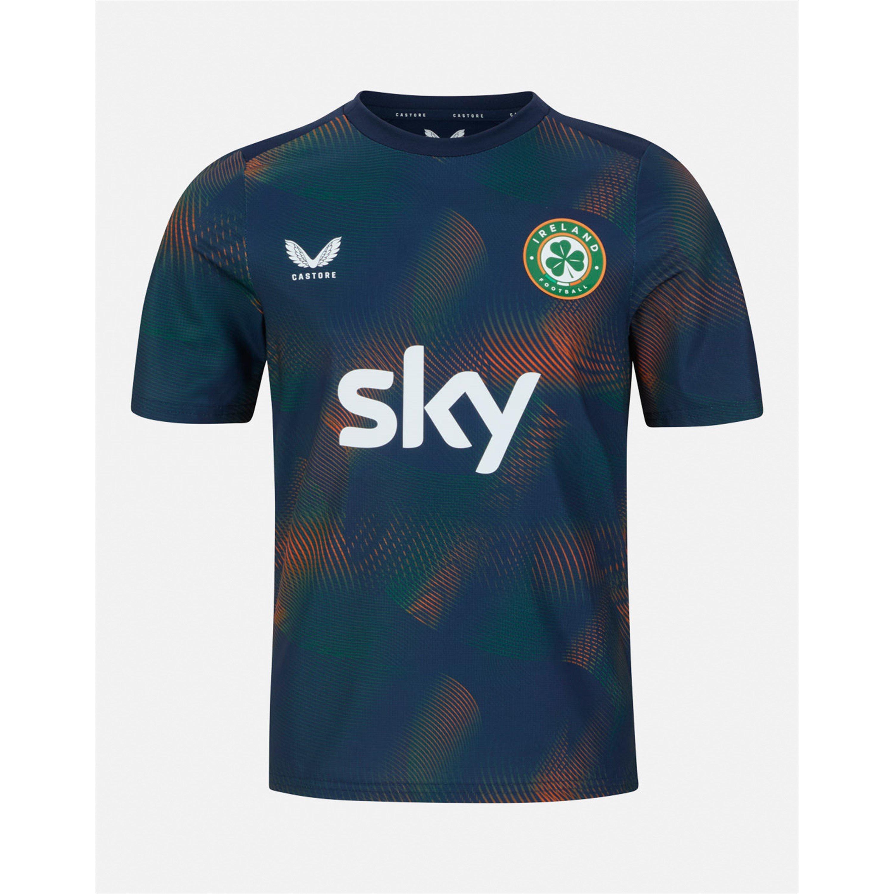 Marineblauw/Oranje - Castore - Castore Ireland Pre Match Short Sleeve Tee Junior - 1