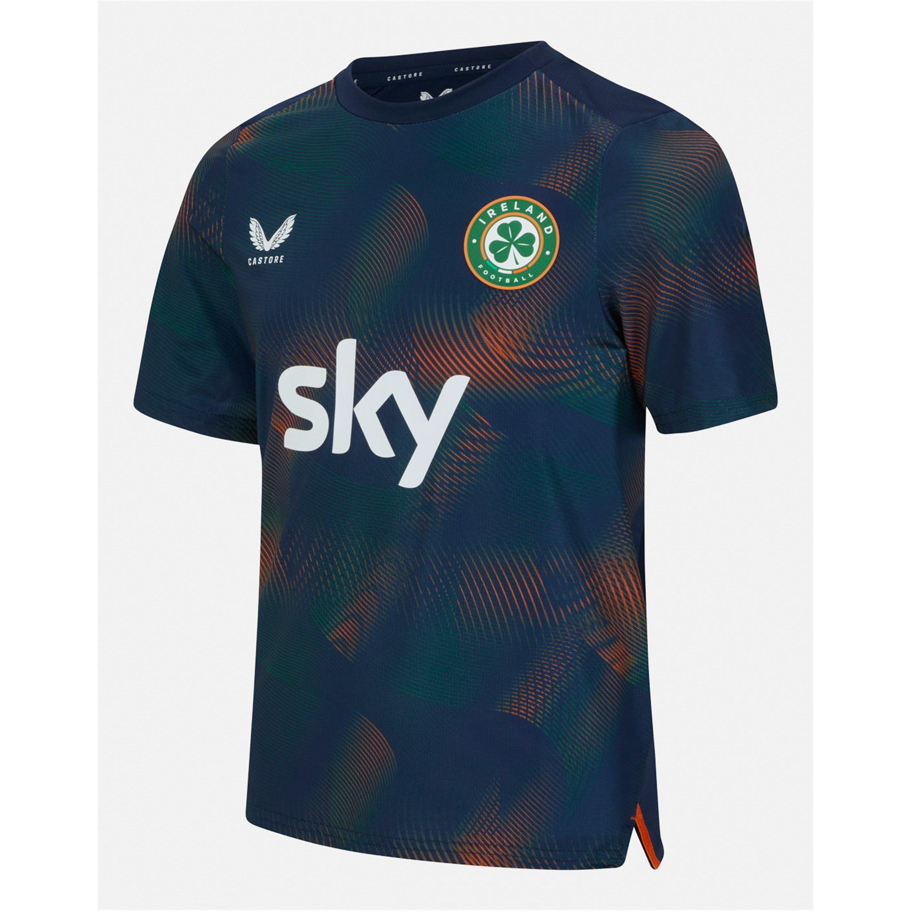 Marineblauw/Oranje - Castore - Castore Ireland Pre Match Short Sleeve Tee Junior - 3