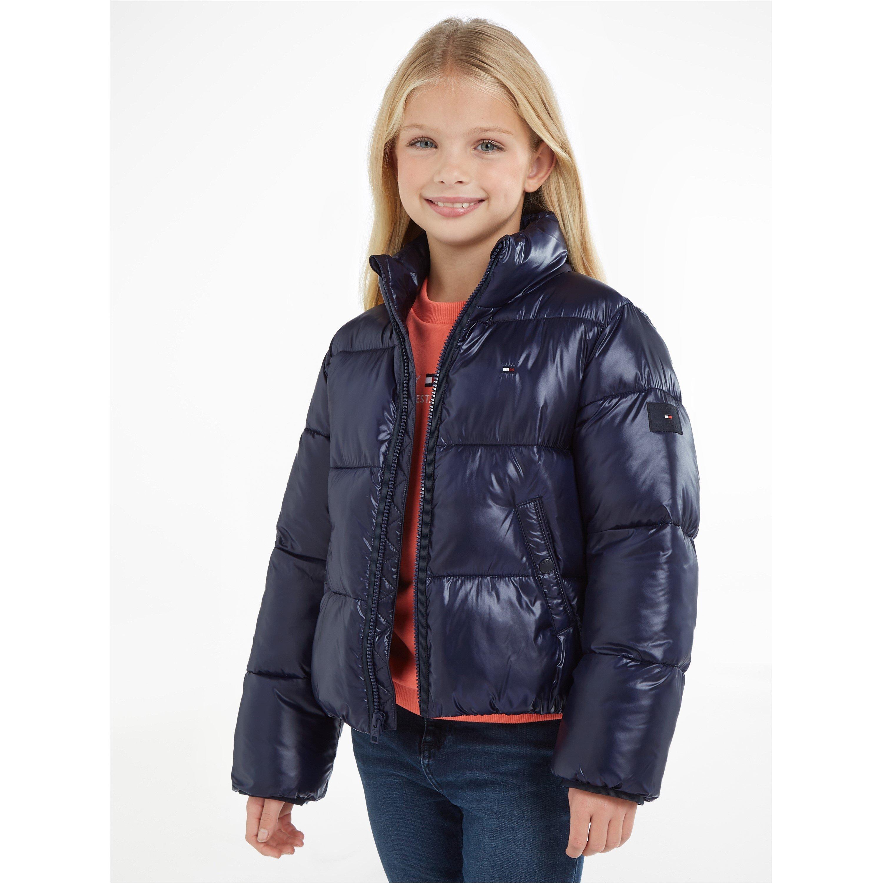 Navy DW5 - Tommy Hilfiger - Glossy Puffer Jacket Juniors - 2