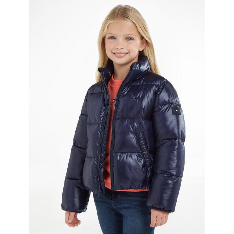 Marine DW5 - Tommy Hilfiger - Glossy Puffer rosso jacket Juniors - 2