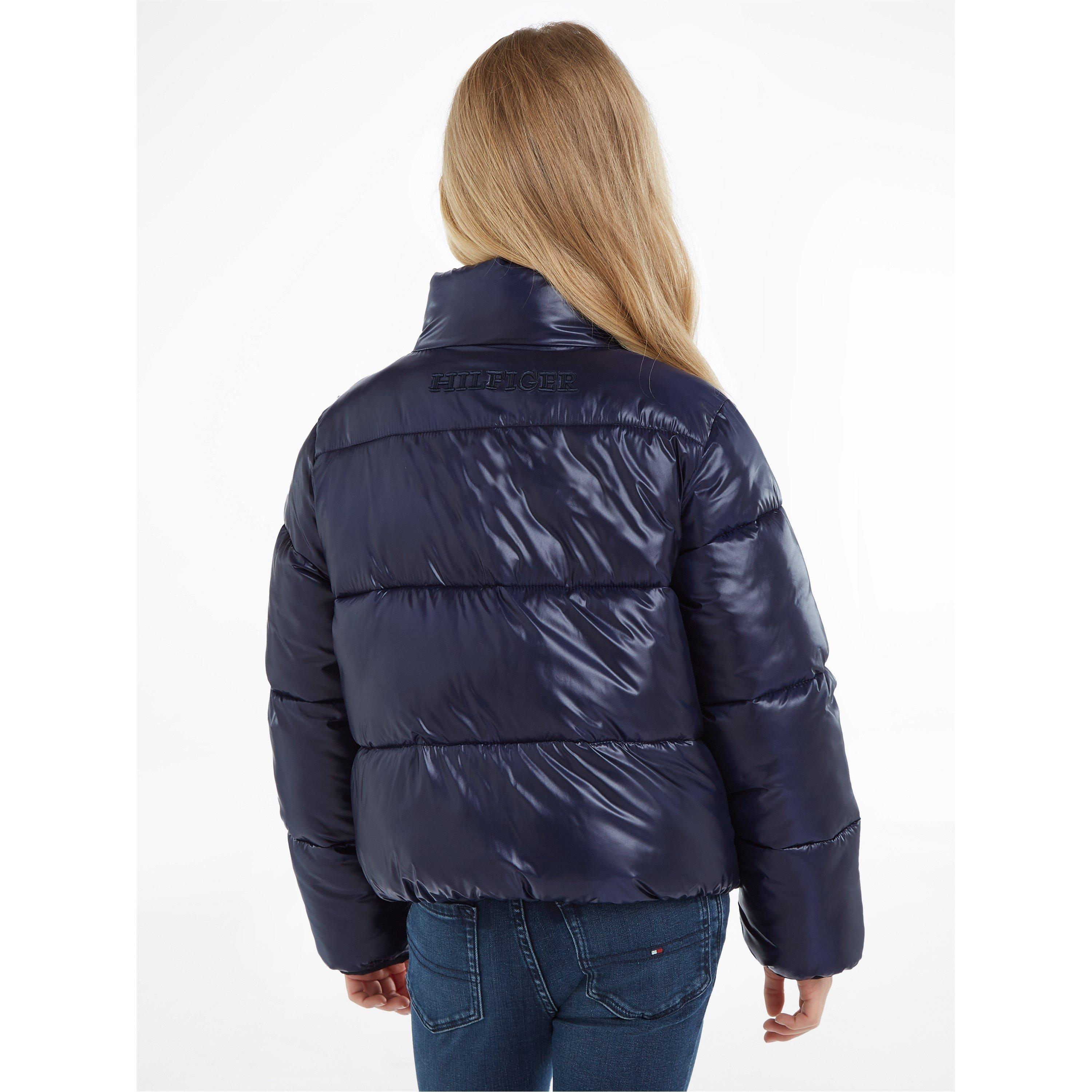 Navy DW5 - Tommy Hilfiger - Glossy Puffer Jacket Juniors - 4