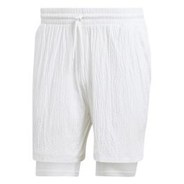 adidas Pro Two-in-One Seersucker Tennis Shorts Mens