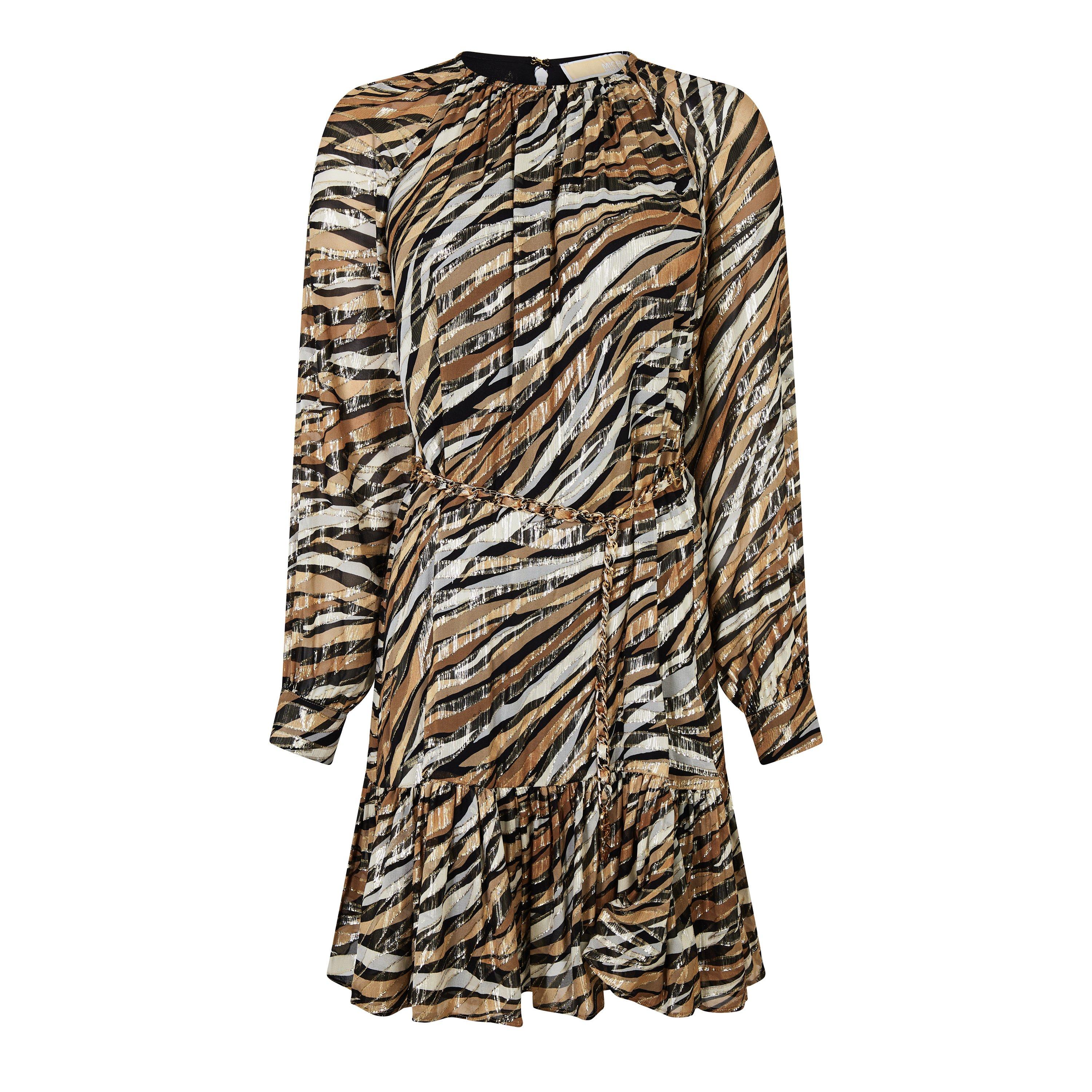 Khaki - MICHAEL Michael Kors - Metallic Mini Dress - 4