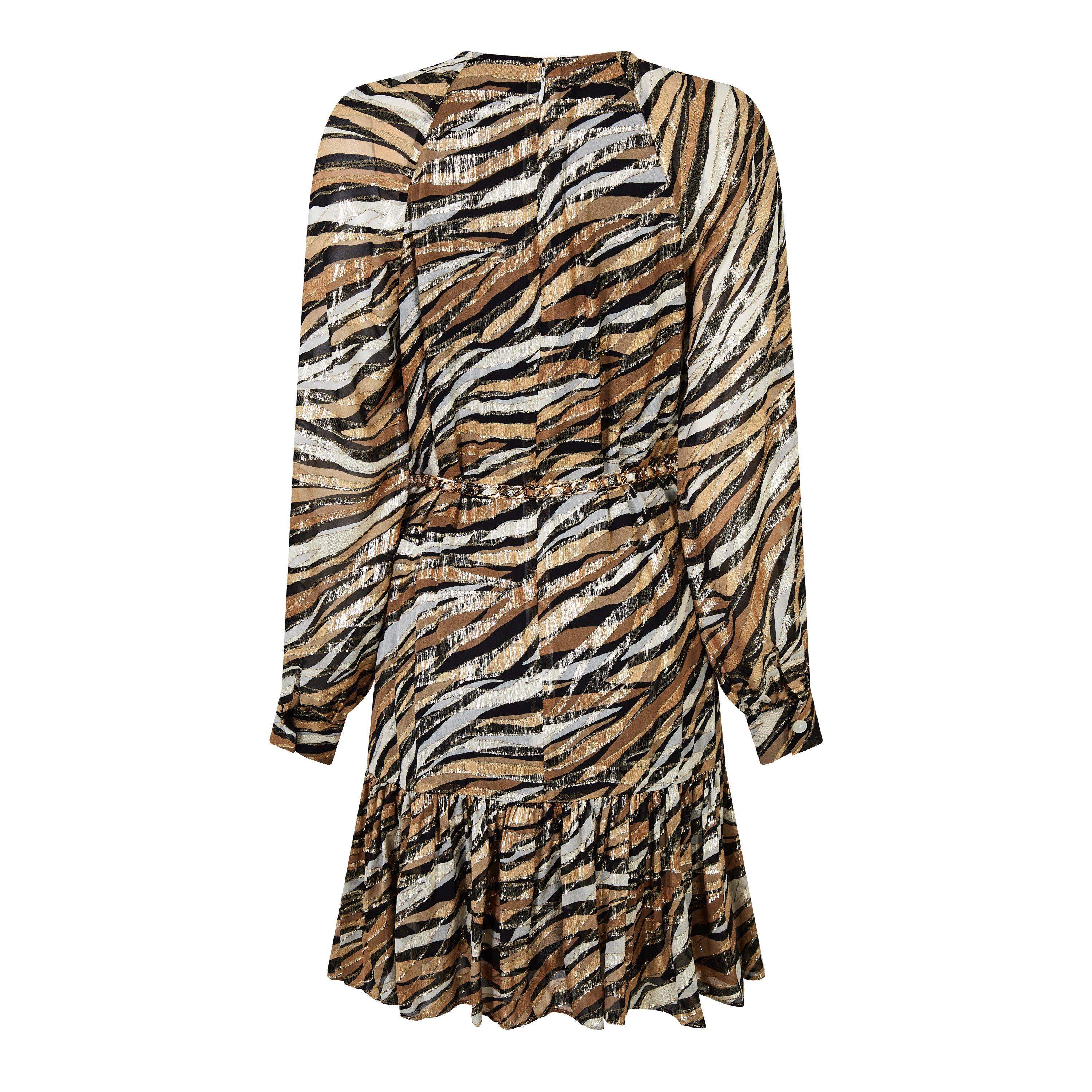 Khaki - MICHAEL Michael Kors - Metallic Mini Dress - 5