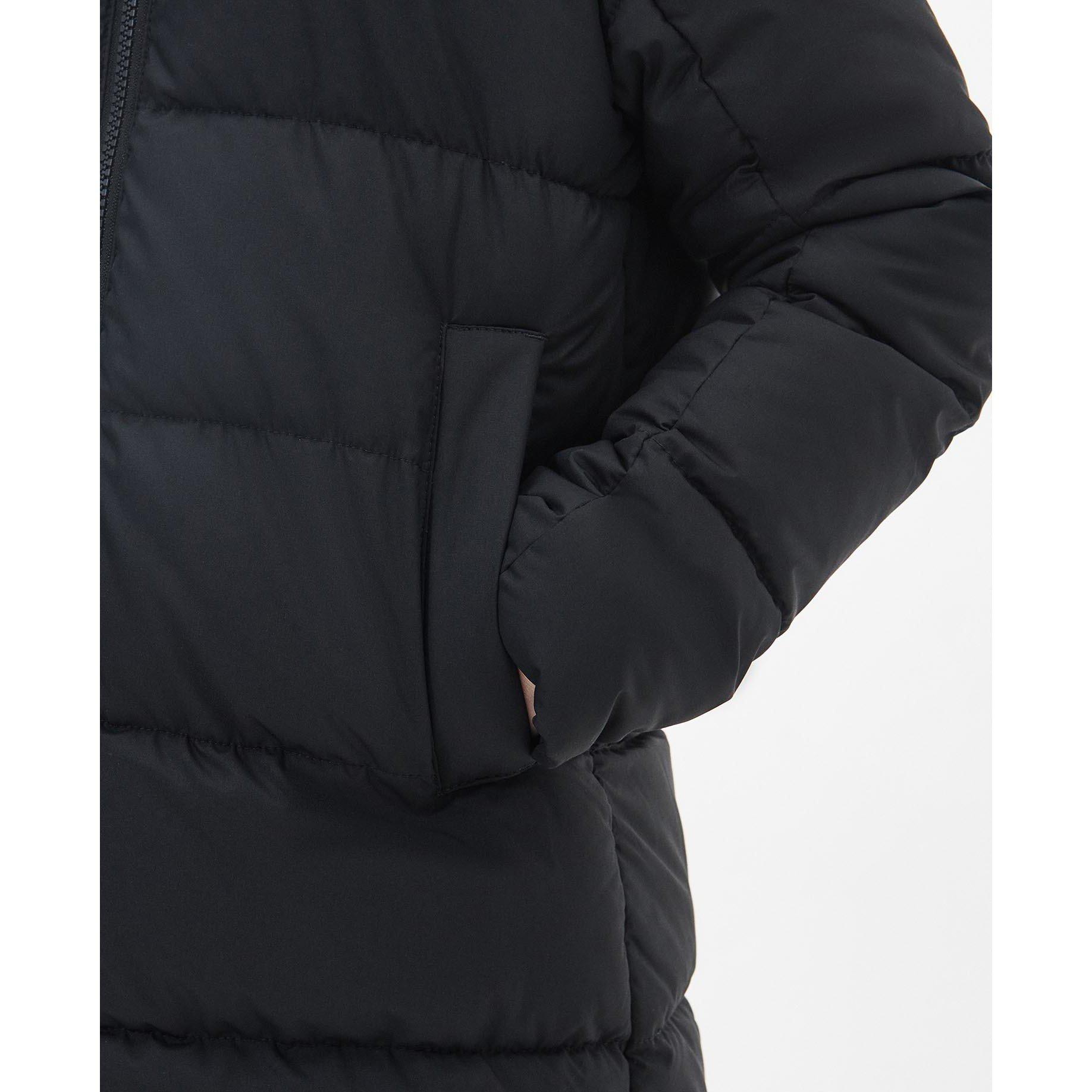 Black BK11 - Barbour - Kids' Corbett Quilted Insulated Faux Fur Hood Short Puffer Jacket - 7