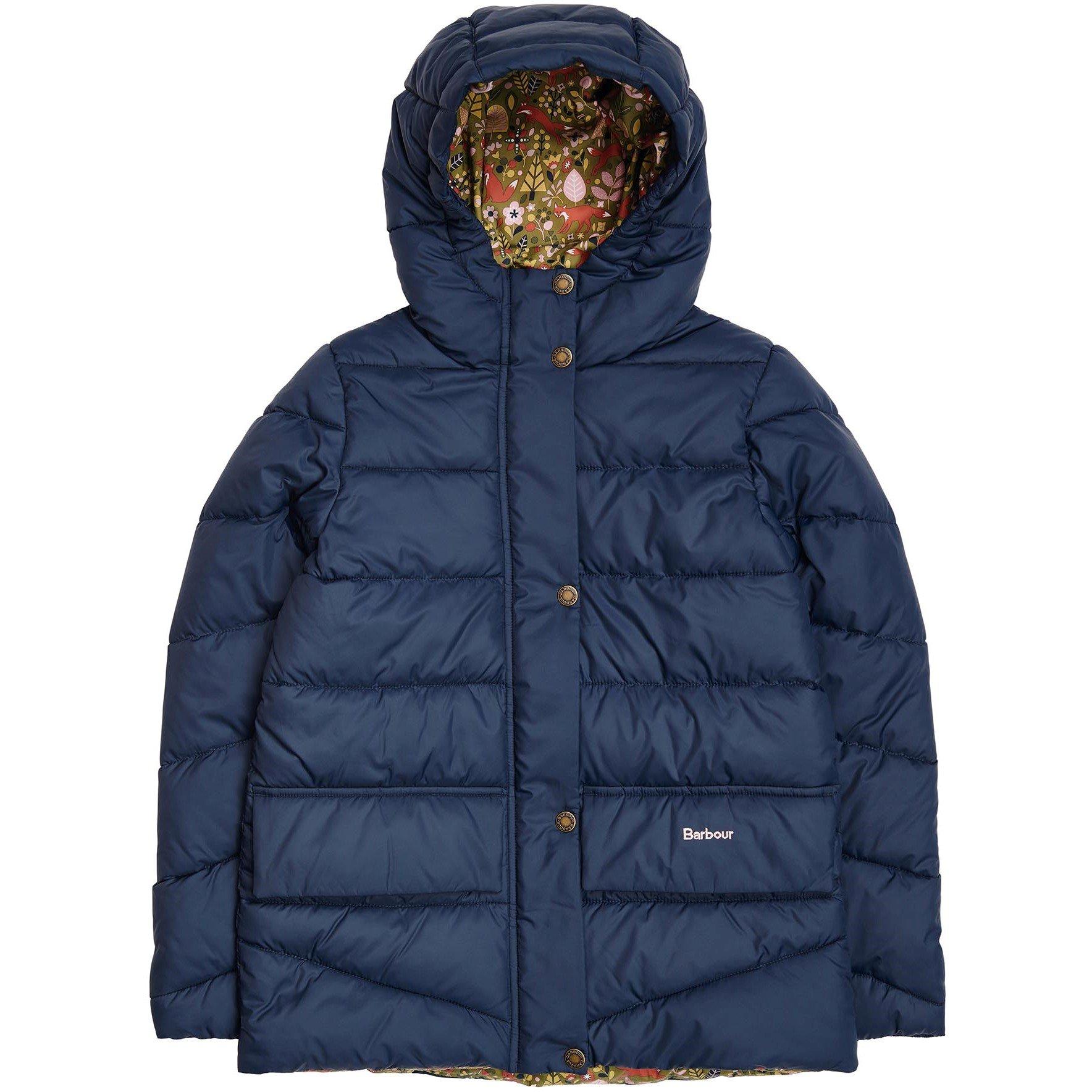 Navy NY51 - Barbour - Kids' Bracken Water Resistant Long Sleeve Quilted Short Puffer Jacket - 1