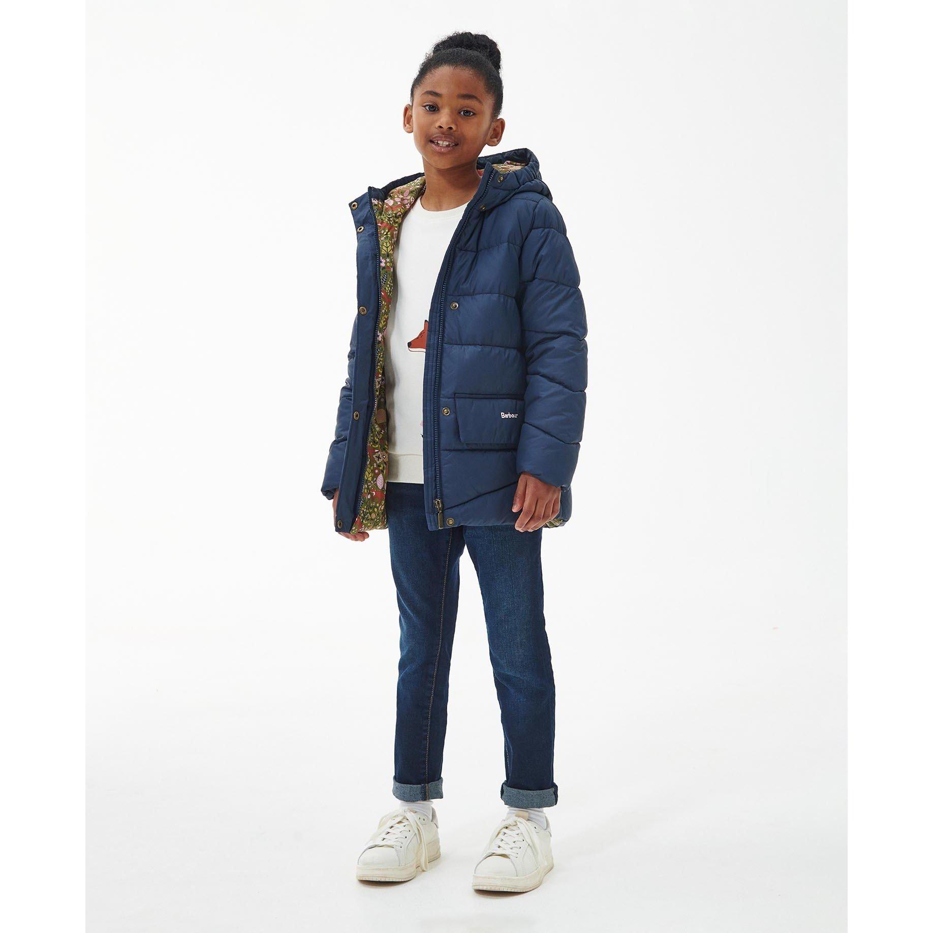 Navy NY51 - Barbour - Girls' Bracken Quilted Jacket - 4