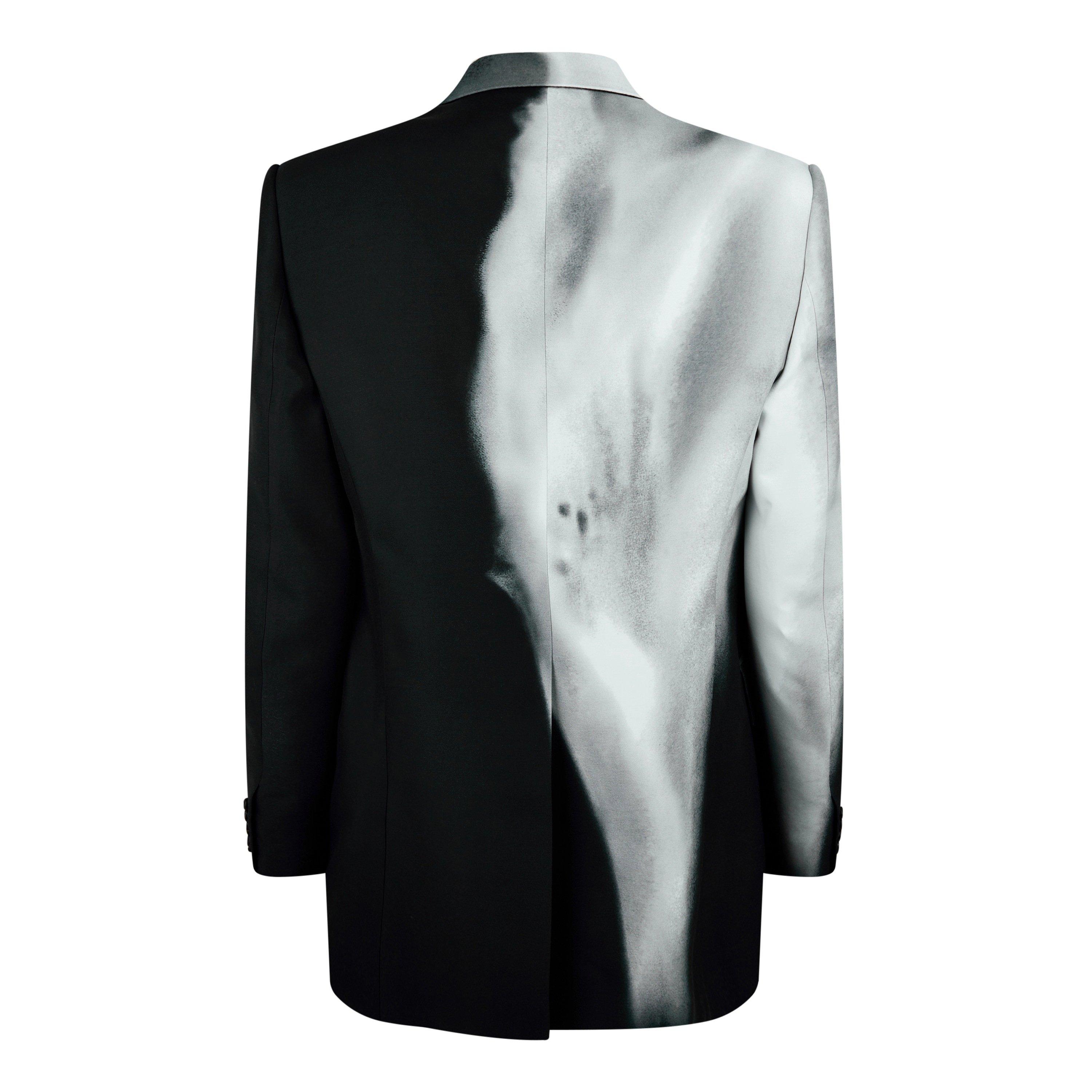 Black/White - Alexander McQueen - Men's Luminous Flower Single Breasted Viscose Long Sleeve Blazer - 6