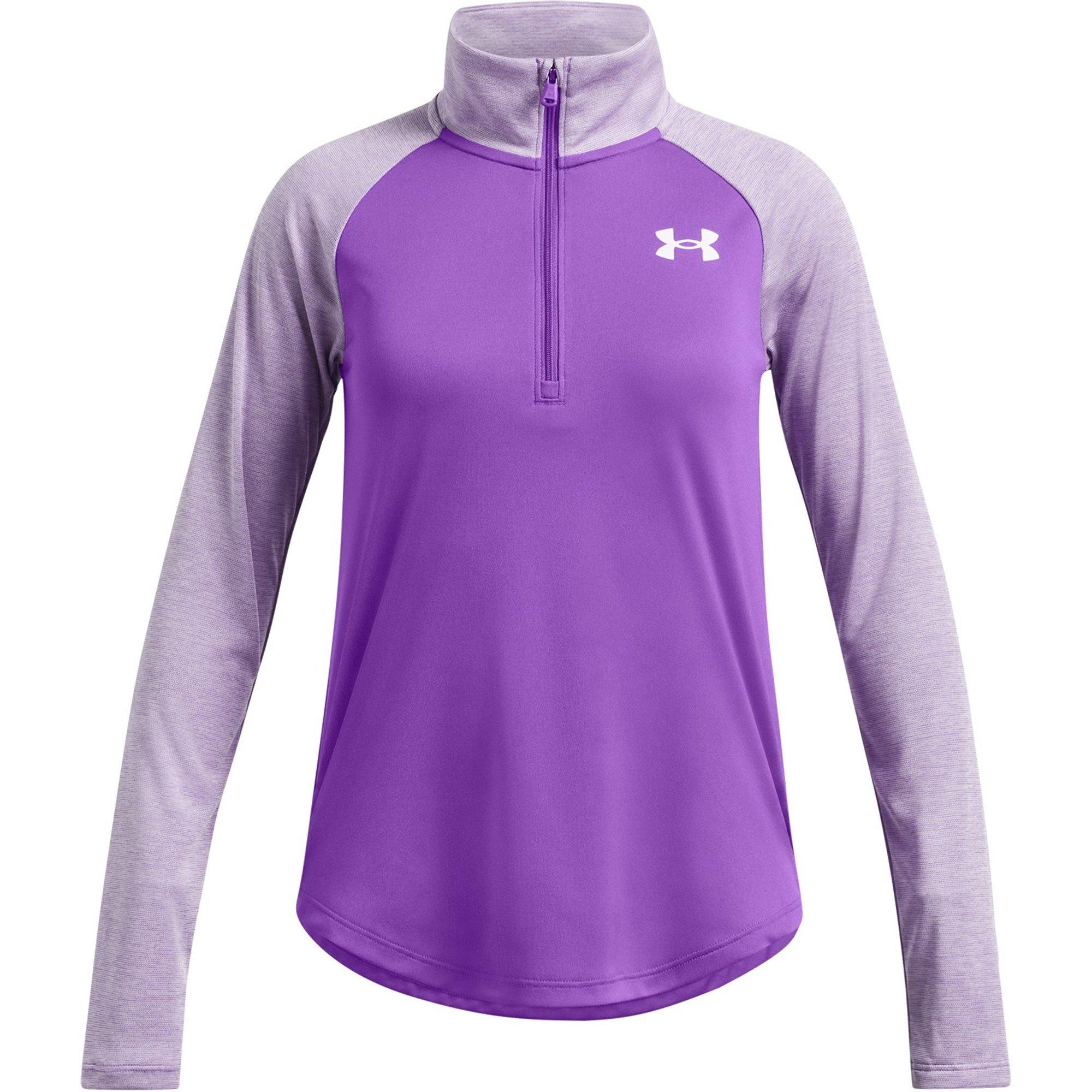Lilla - Under Armour - Kids' Tech Graphic Long Sleeve Half Zip Oversized Fit Performance Training Jacket - 1