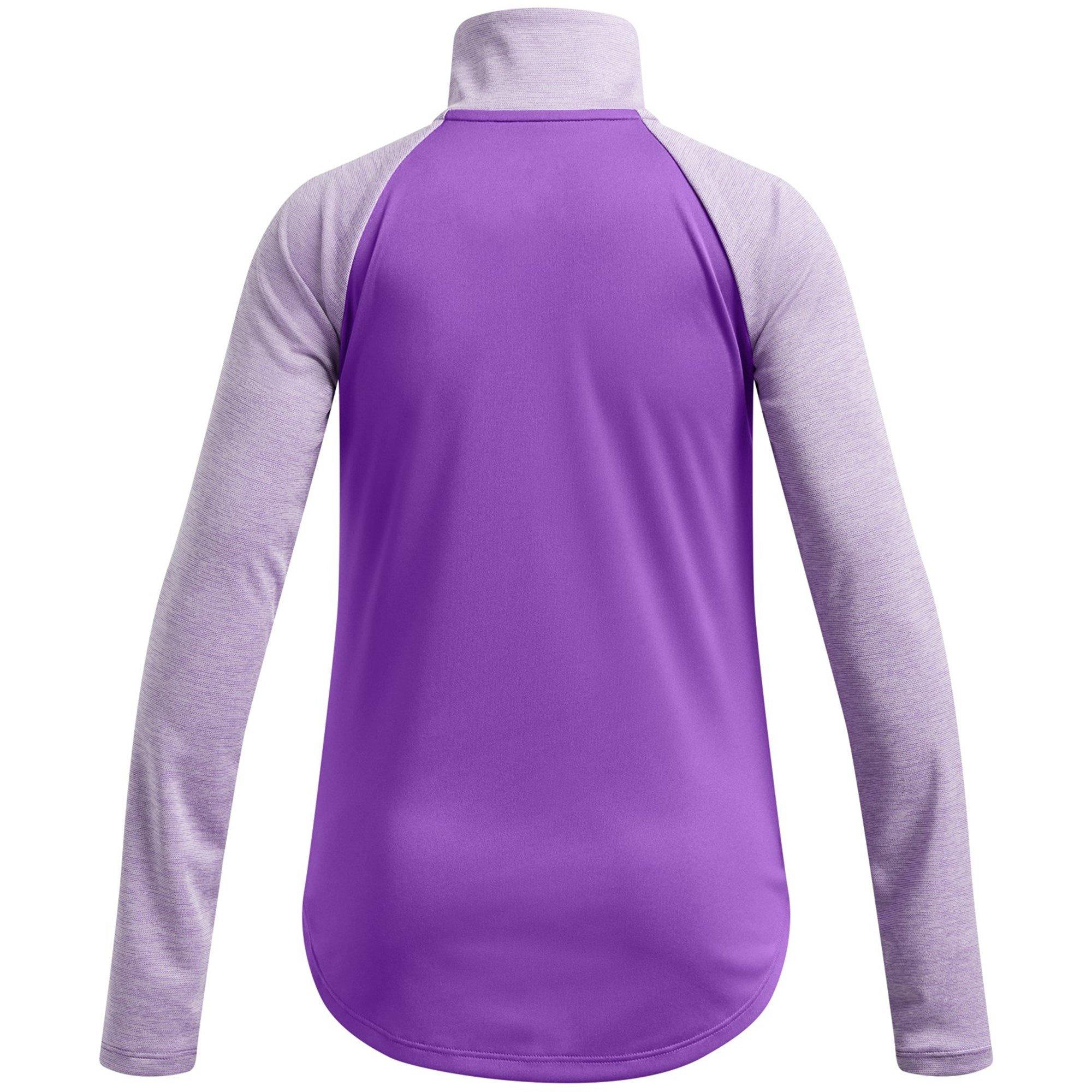 Purple - Under Armour - Kids' Tech Graphic Long Sleeve Half Zip Oversized Fit Performance Training Jacket - 3