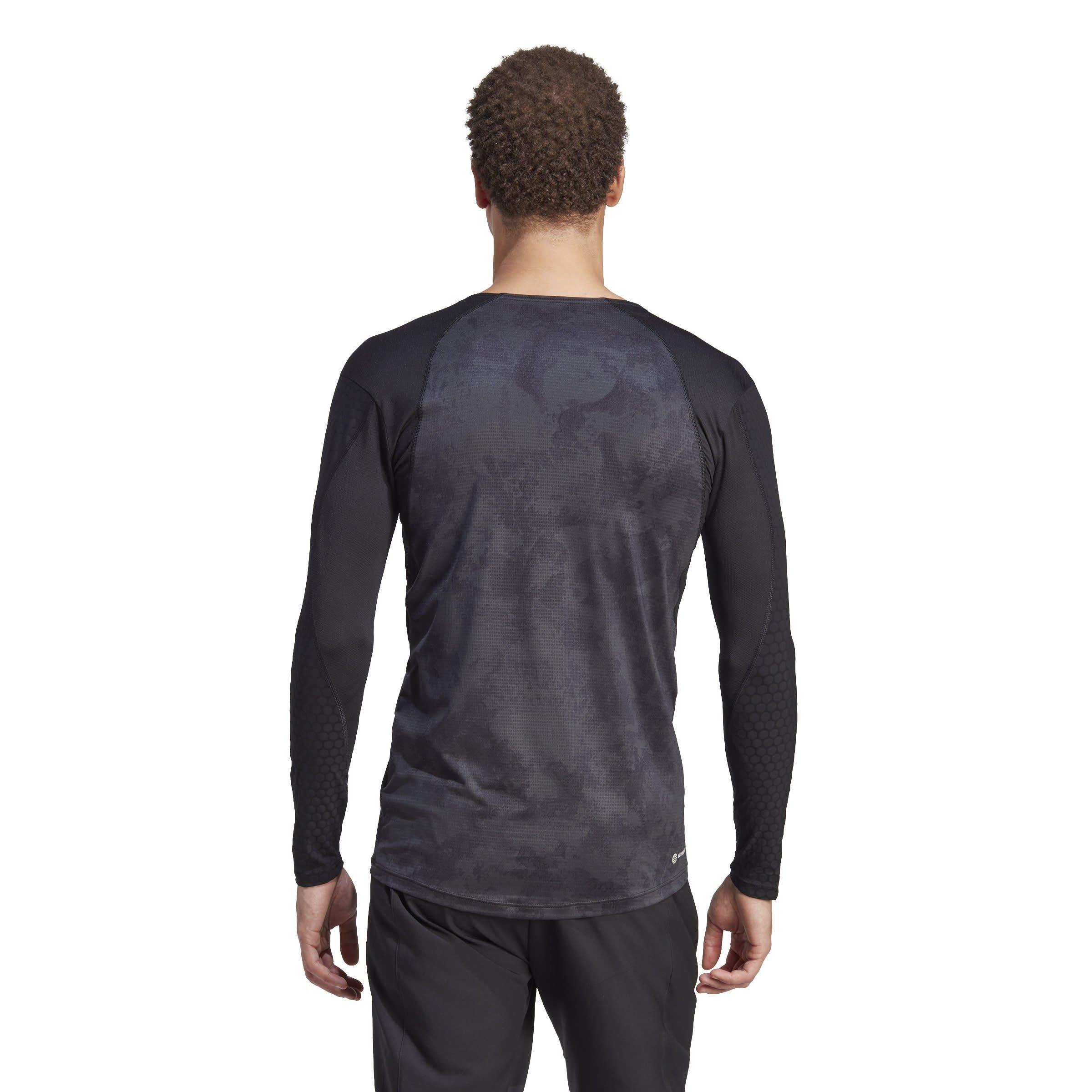 CARBONIO/NERO - adidas - Paris Long-Sleeve Performance T-Shirt - 3