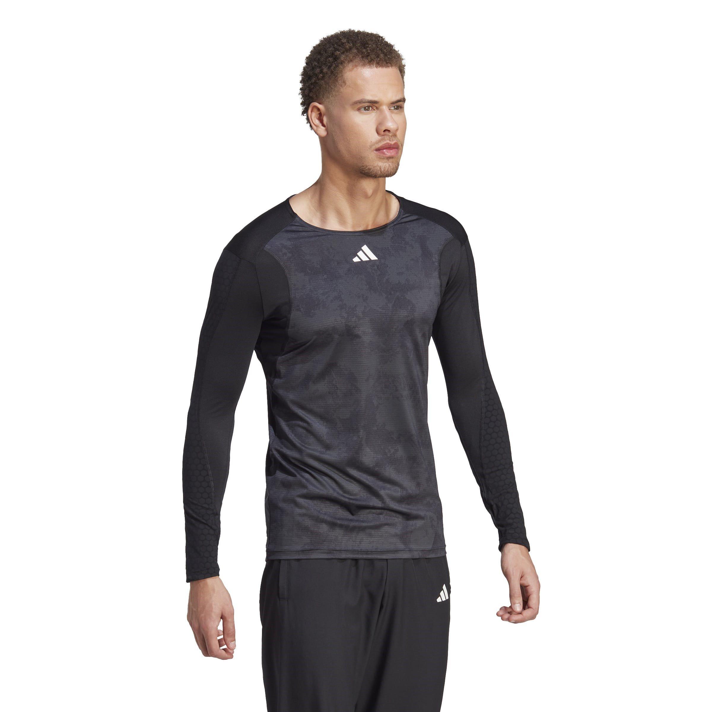 CARBONIO/NERO - adidas - Paris Long-Sleeve Performance T-Shirt - 4