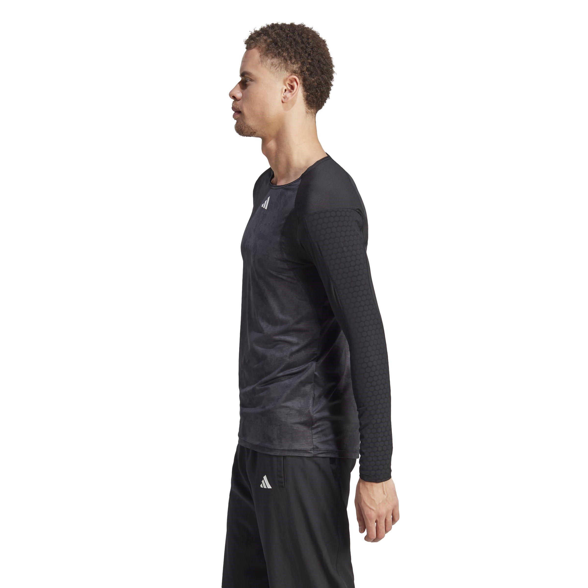 CARBONIO/NERO - adidas - Paris Long-Sleeve Performance T-Shirt - 5