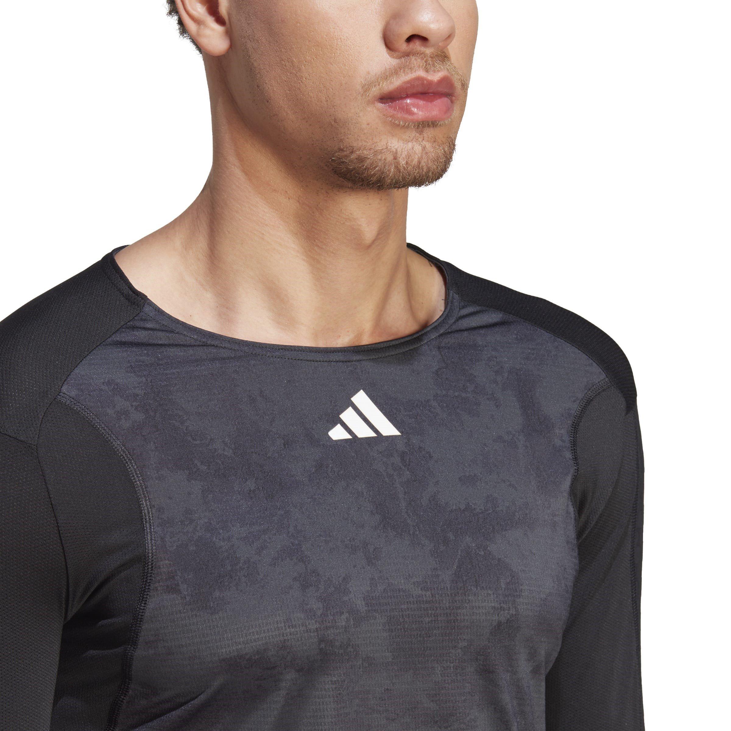 CARBONIO/NERO - adidas - Paris Long-Sleeve Performance T-Shirt - 6
