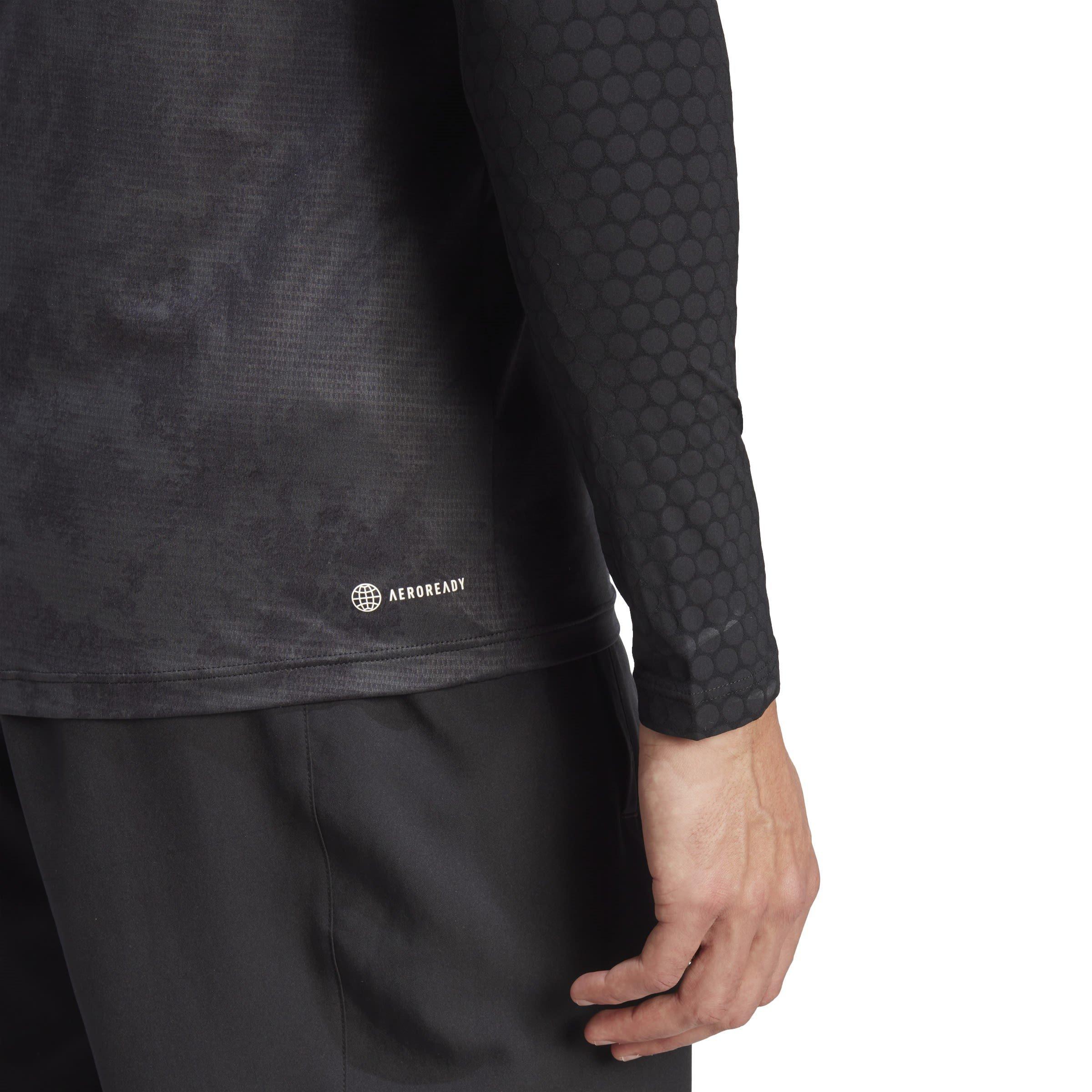 CARBONIO/NERO - adidas - Paris Long-Sleeve Performance T-Shirt - 7