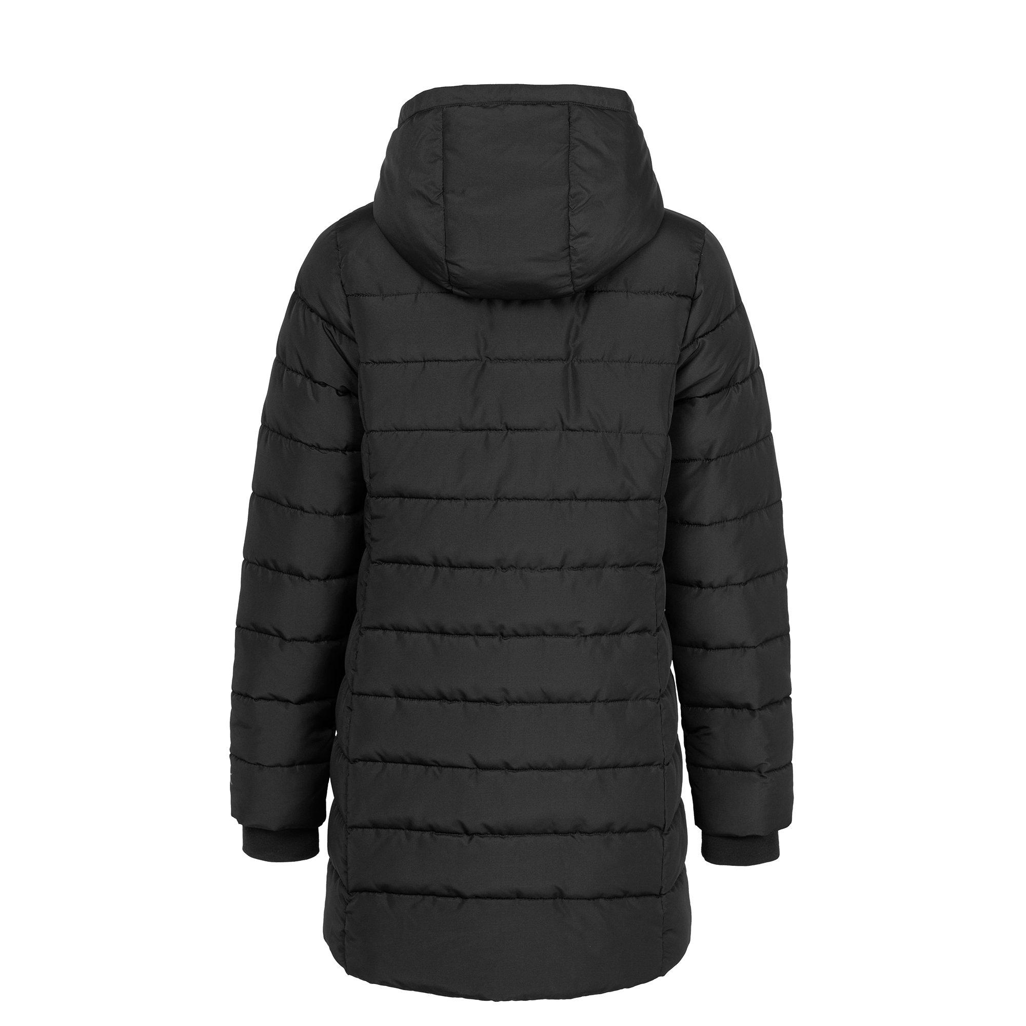 Crna - Slazenger - Mid-Length Hooded Long Sleeve Puffer Jacket - 5