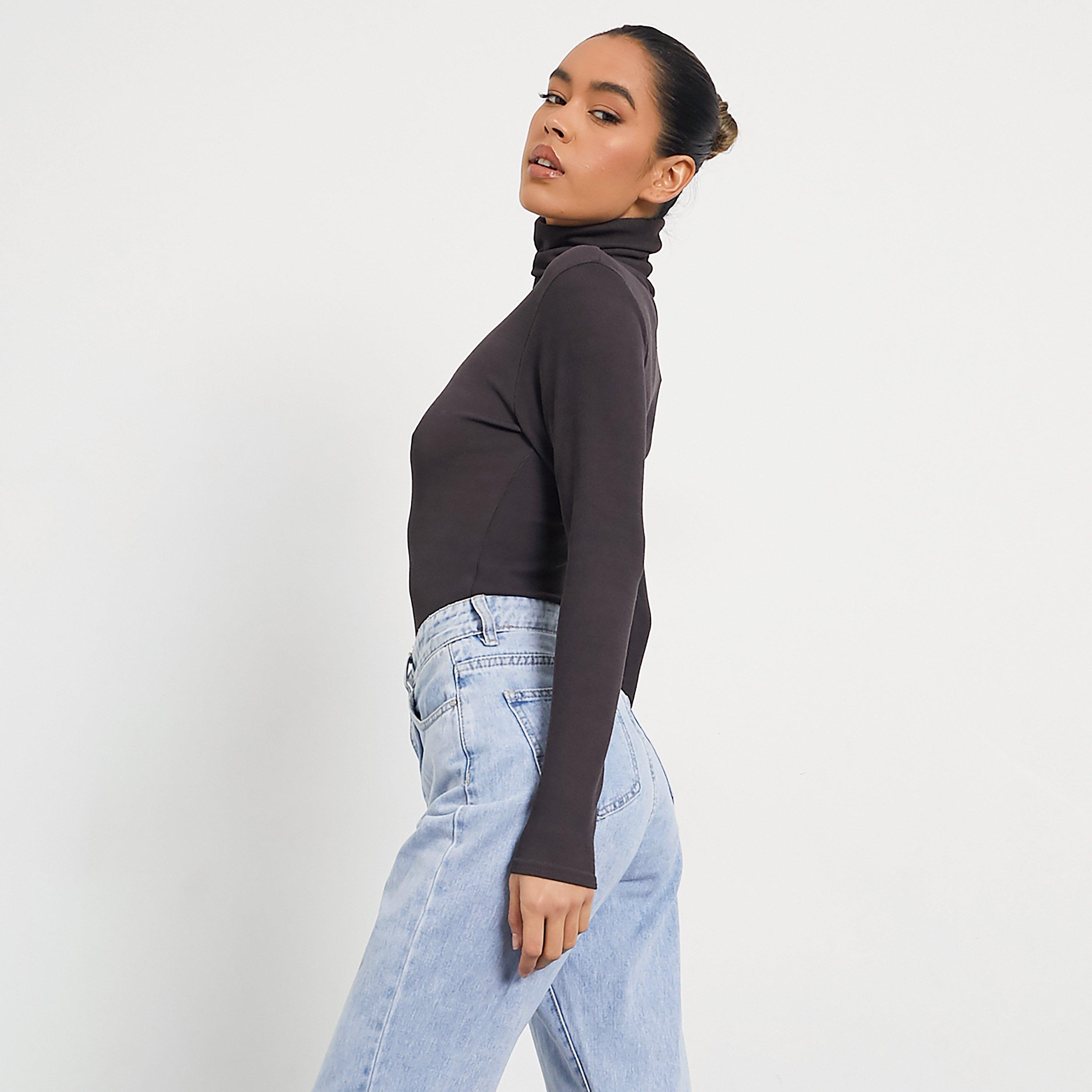 Charcoal - I Saw It First - ISAWITFIRST Roll Neck Rib Bodysuit - 3