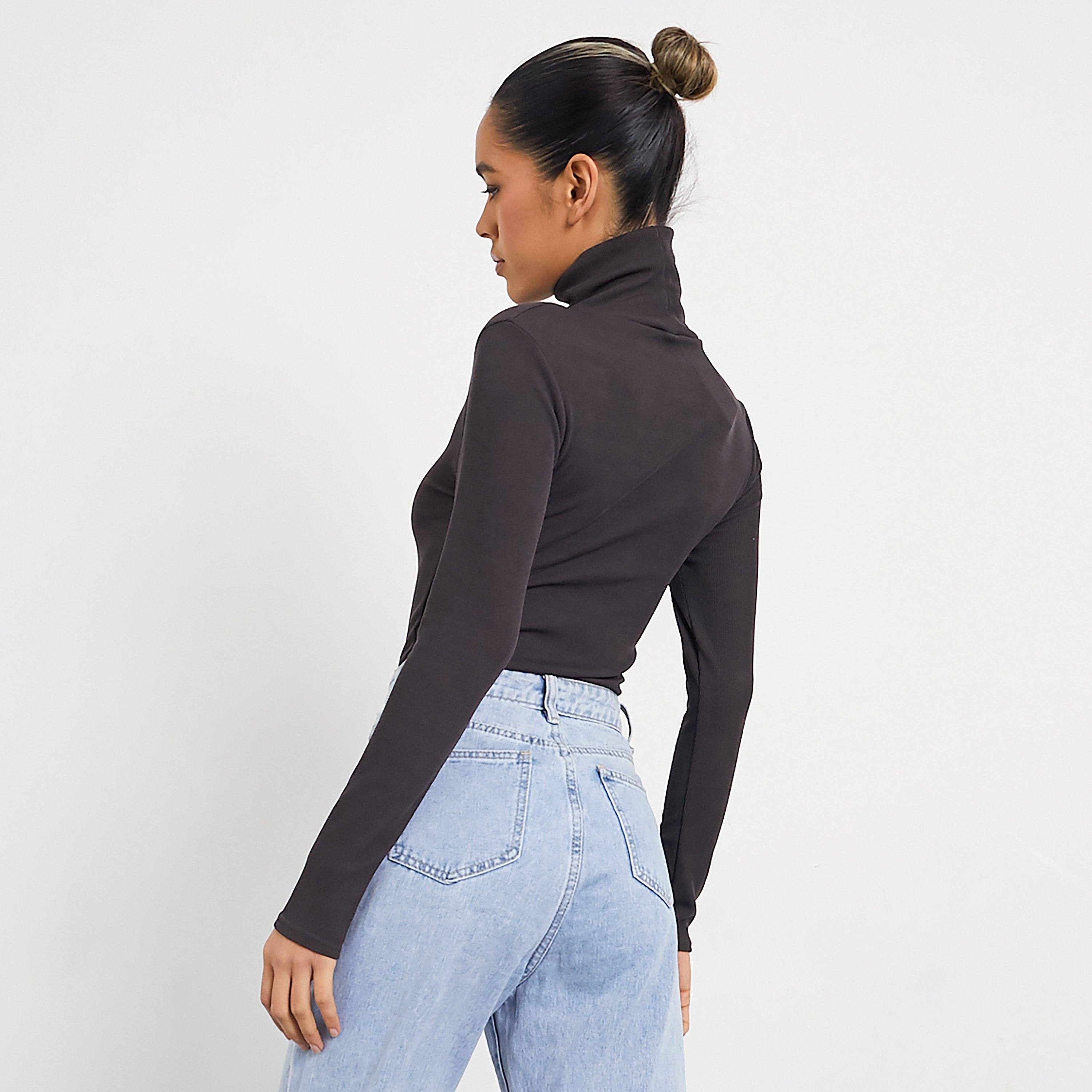Charcoal - I Saw It First - ISAWITFIRST Roll Neck Rib Bodysuit - 4