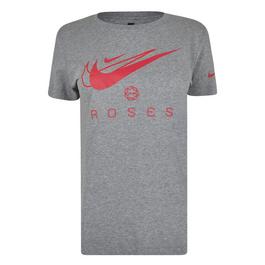 Nike Tommy Jeans Silber-kalkgraues T-Shirt mit Basketball-Logoprint im College-Stil