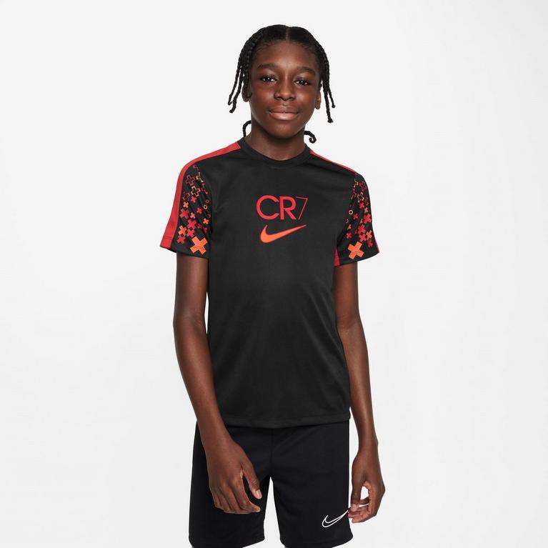 Schwarz/Karmesinrot - Nike - Sportswear CR7 Dri-FIT Big Kids' Soccer Short-Sleeve Top - 1