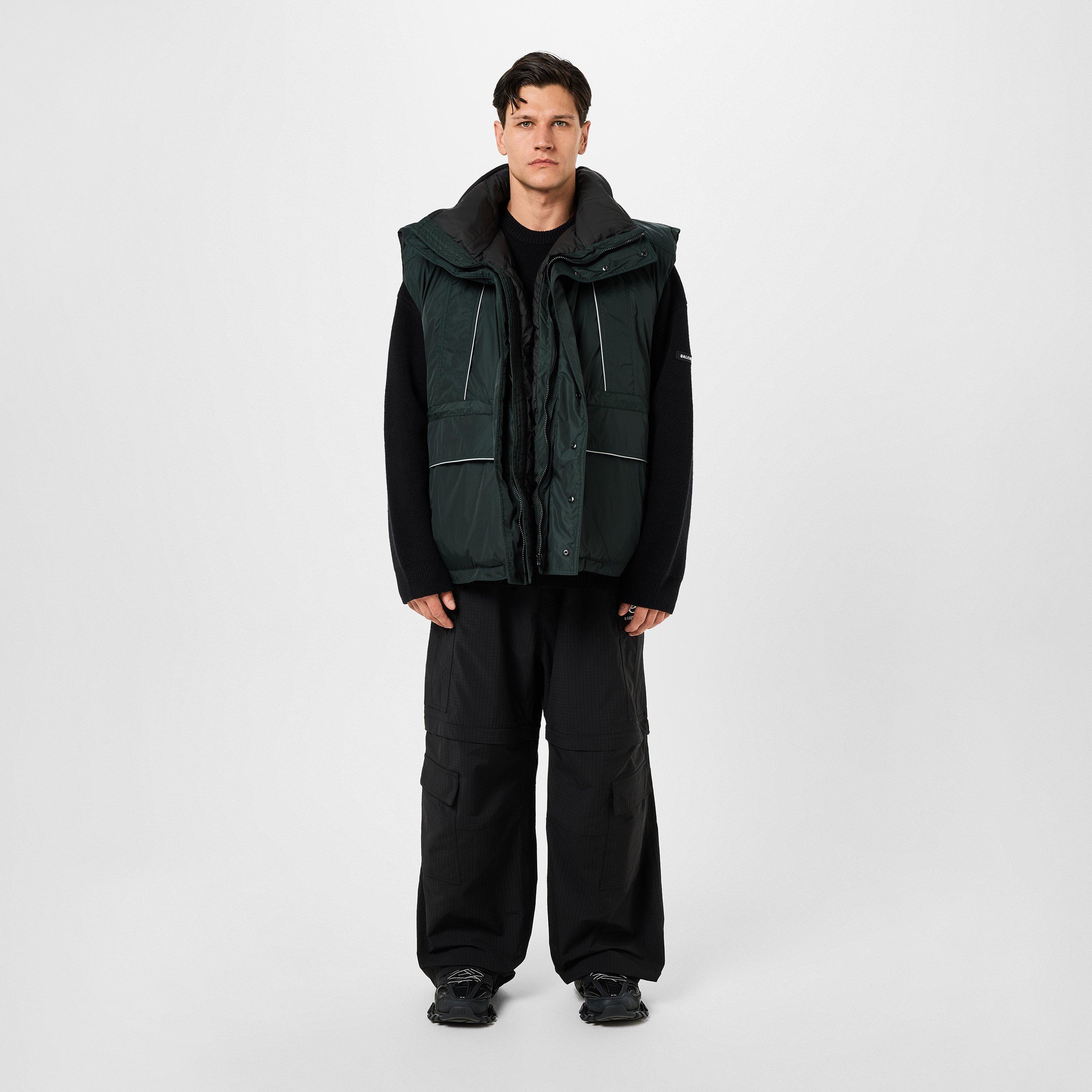 Green - Balenciaga - Men's Wrap Turtleneck Sleeveless Zip Gilet - 6