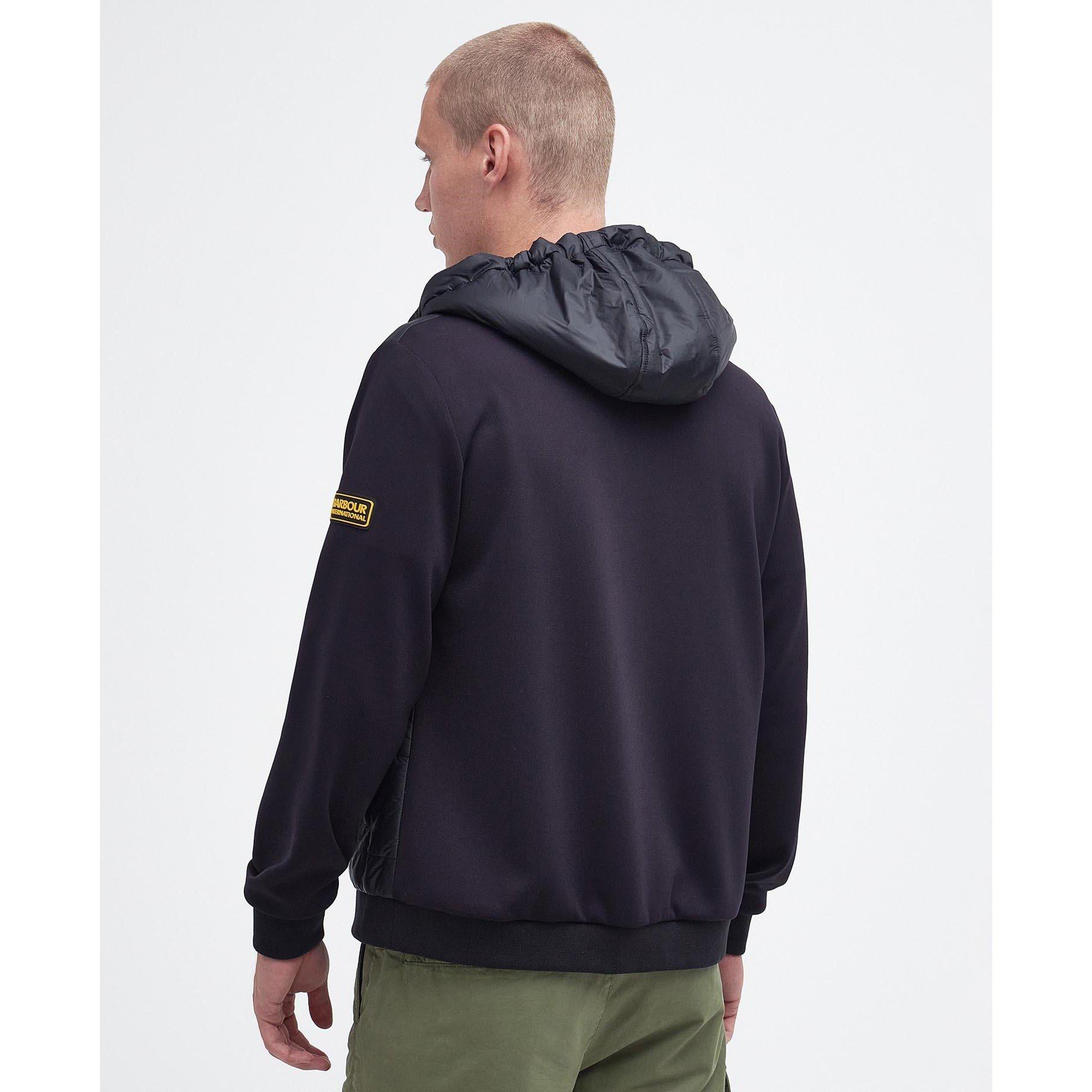 Black BK31 - Barbour International - Men's Quilted Hooded Long Sleeve Hybrid Jacket - 4