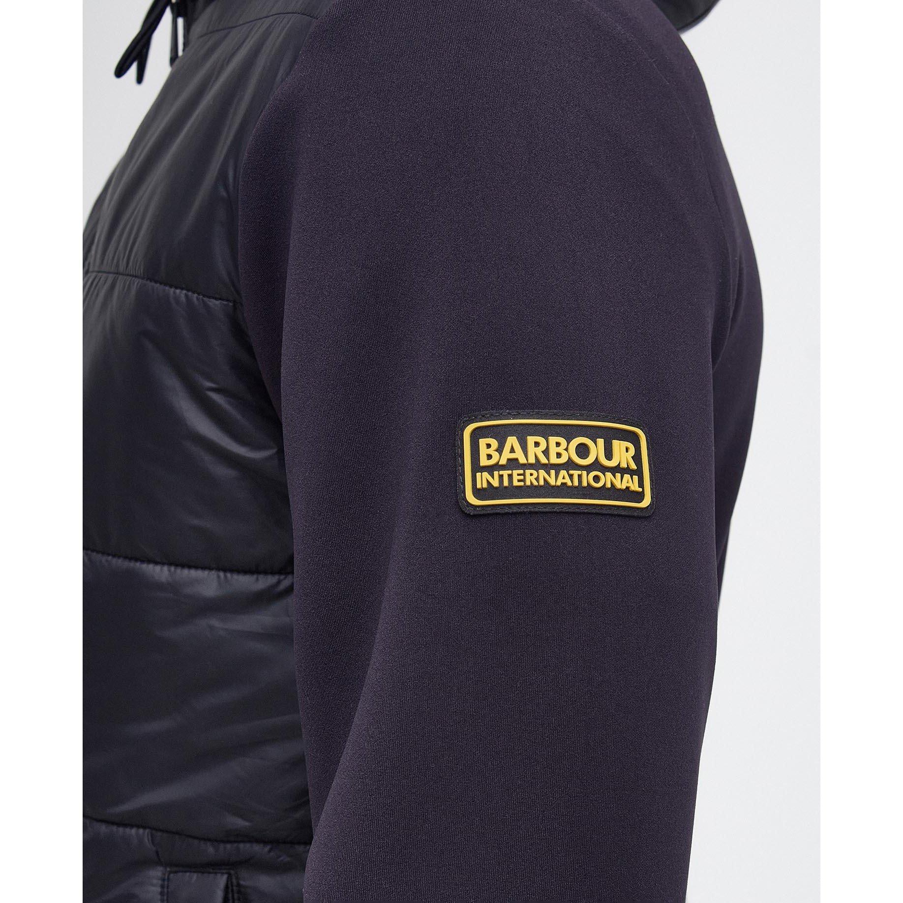 Black BK31 - Barbour International - Men's Quilted Hooded Long Sleeve Hybrid Jacket - 5