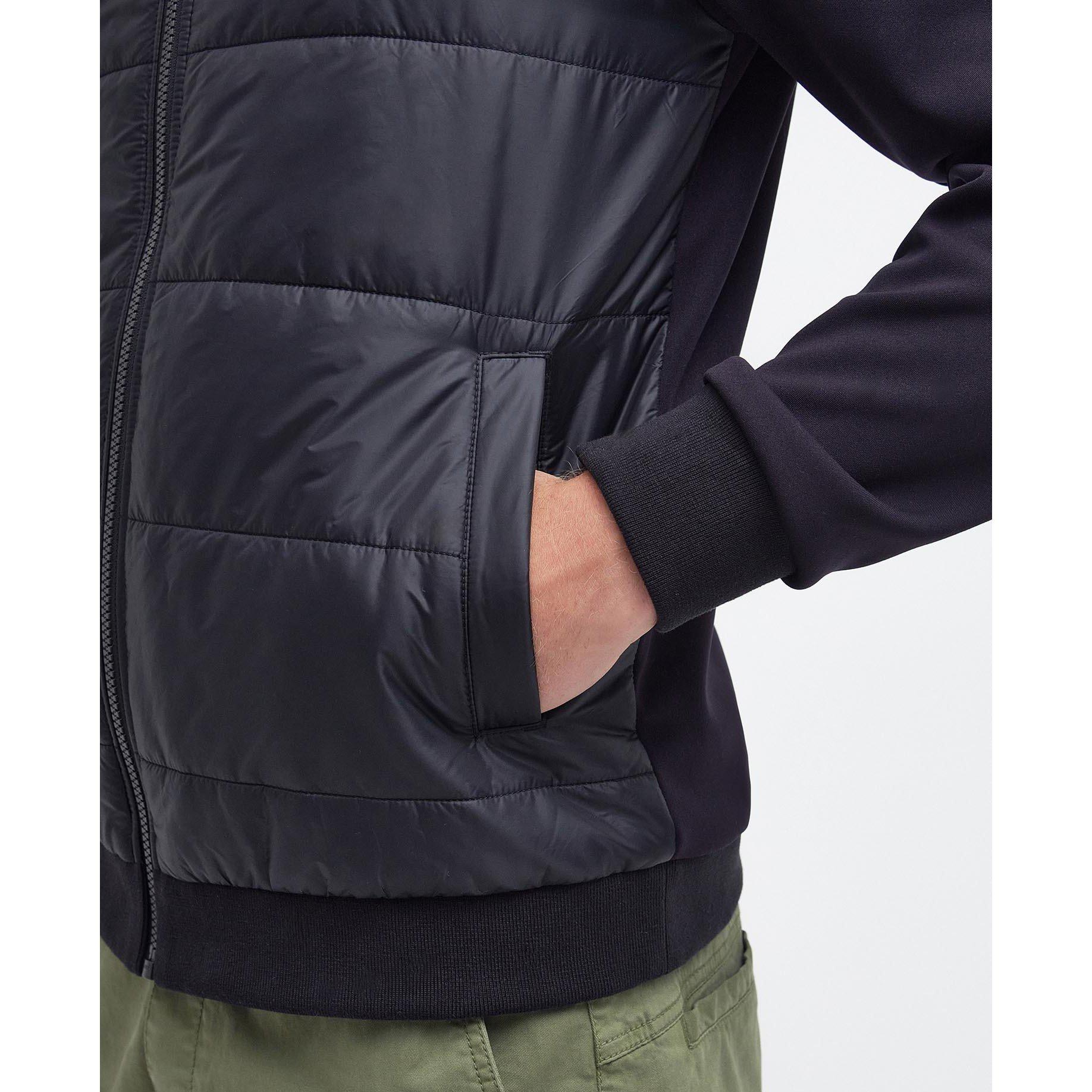 Black BK31 - Barbour International - Men's Quilted Hooded Long Sleeve Hybrid Jacket - 6