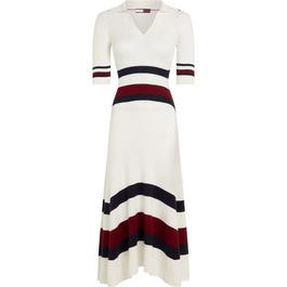 Tommy Hilfiger Thl Stripe Co Cashmere Dress