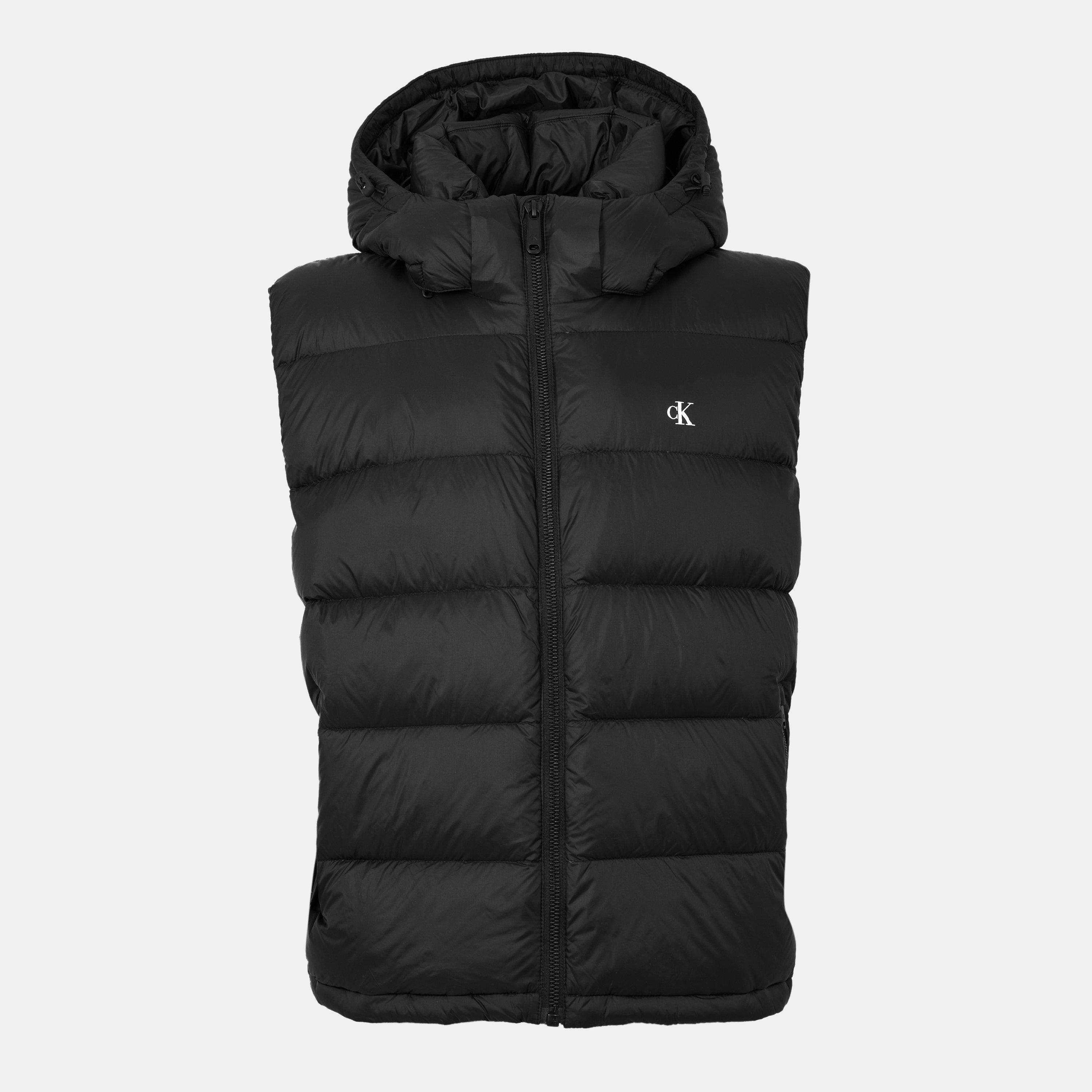 Black UB1 - Calvin Klein Jeans - Men's Essentials Water Resistant Down Sleeveless Short Puffer Jacket - 1
