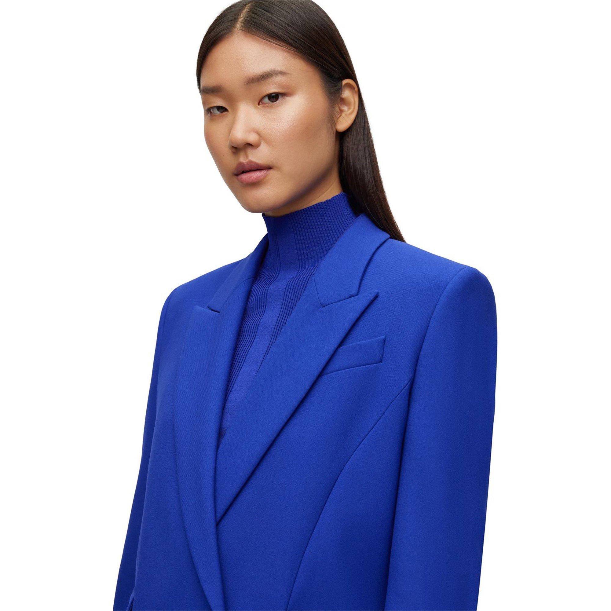 Open Blue 498 - Boss - Women's Jarinah Asymmetric Long Sleeve Blazer - 4