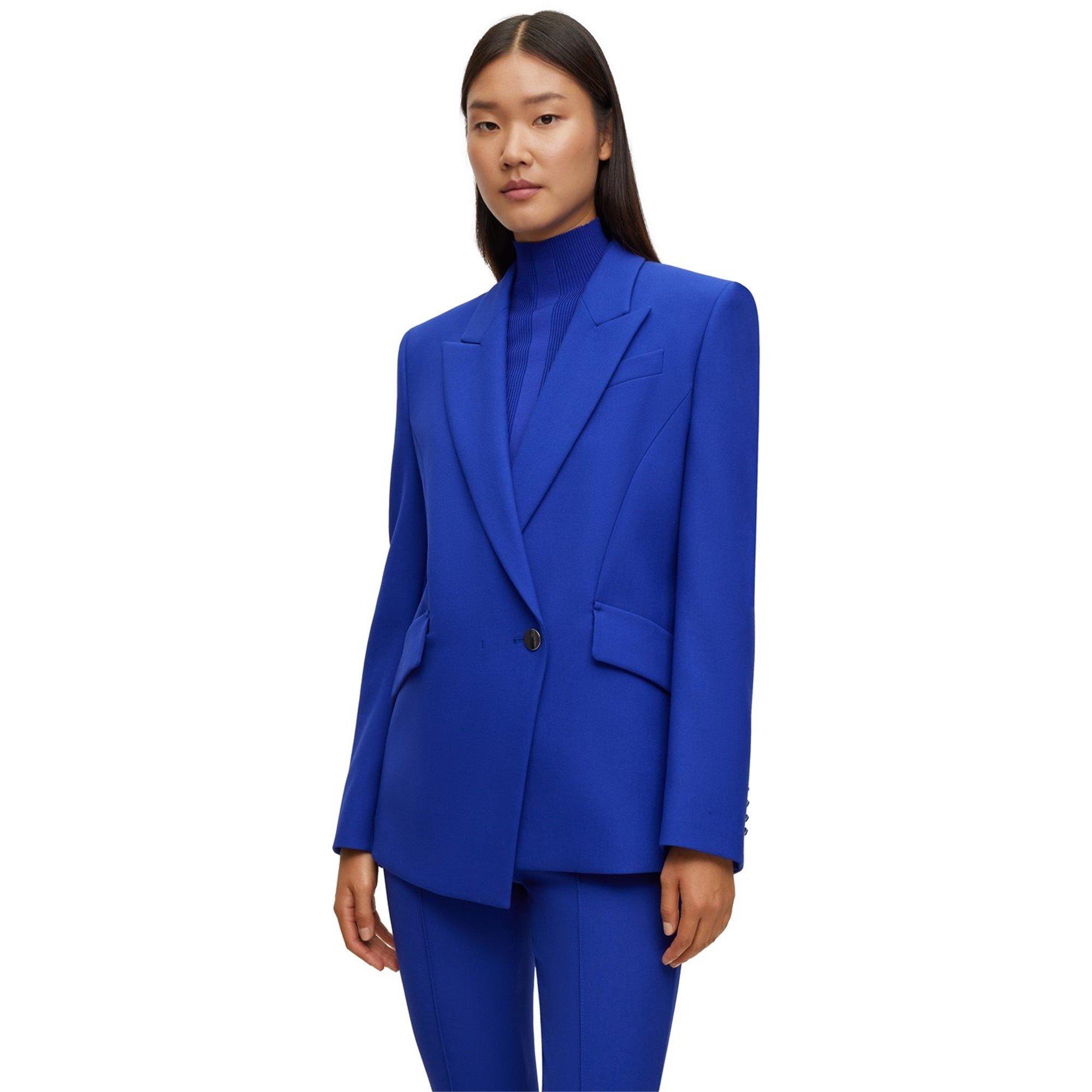 Open Blue 498 - Boss - Women's Jarinah Asymmetric Long Sleeve Blazer - 6