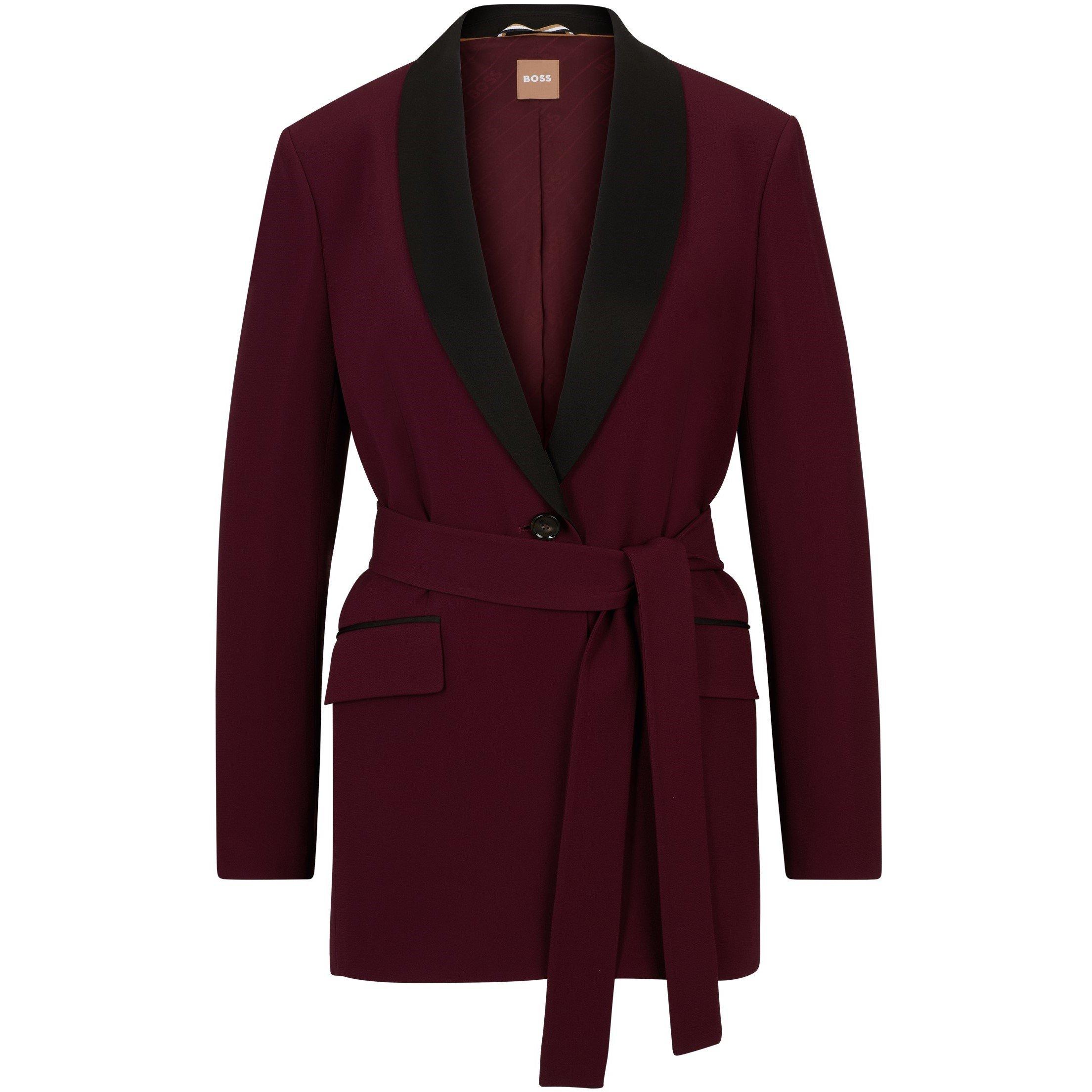 Boss Women's Lightweight Half Zip Blazer - Open Red - Size 8 (S)