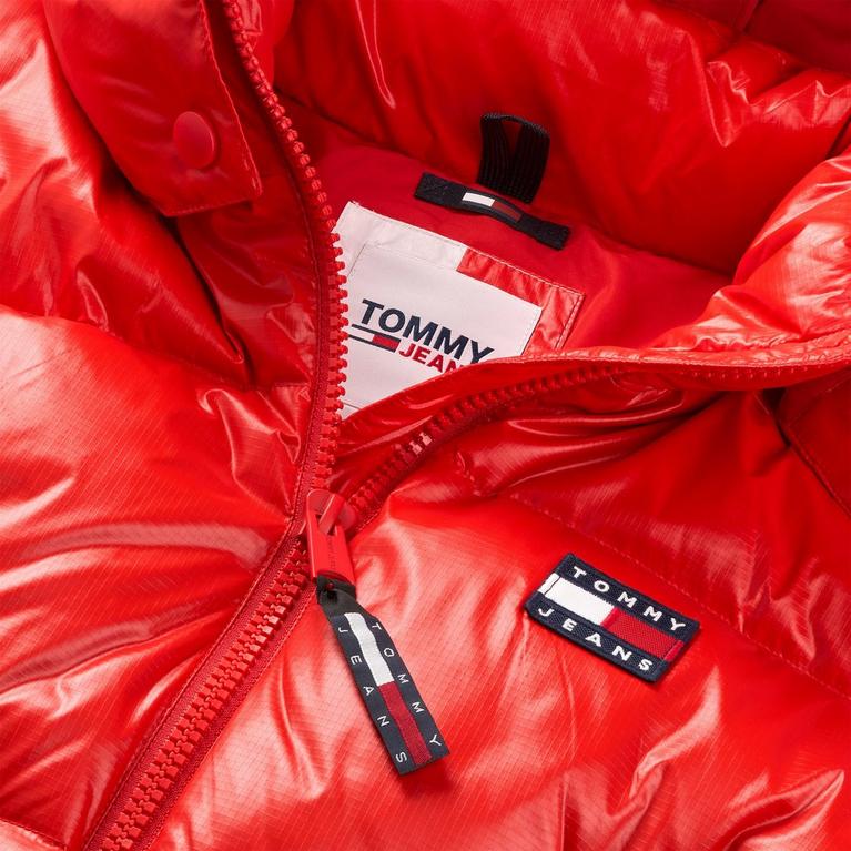 Cramoisi Profond - Tommy Jeans - Calvin Klein Mens Cream Highshine Box Logo T-Shirt - 7