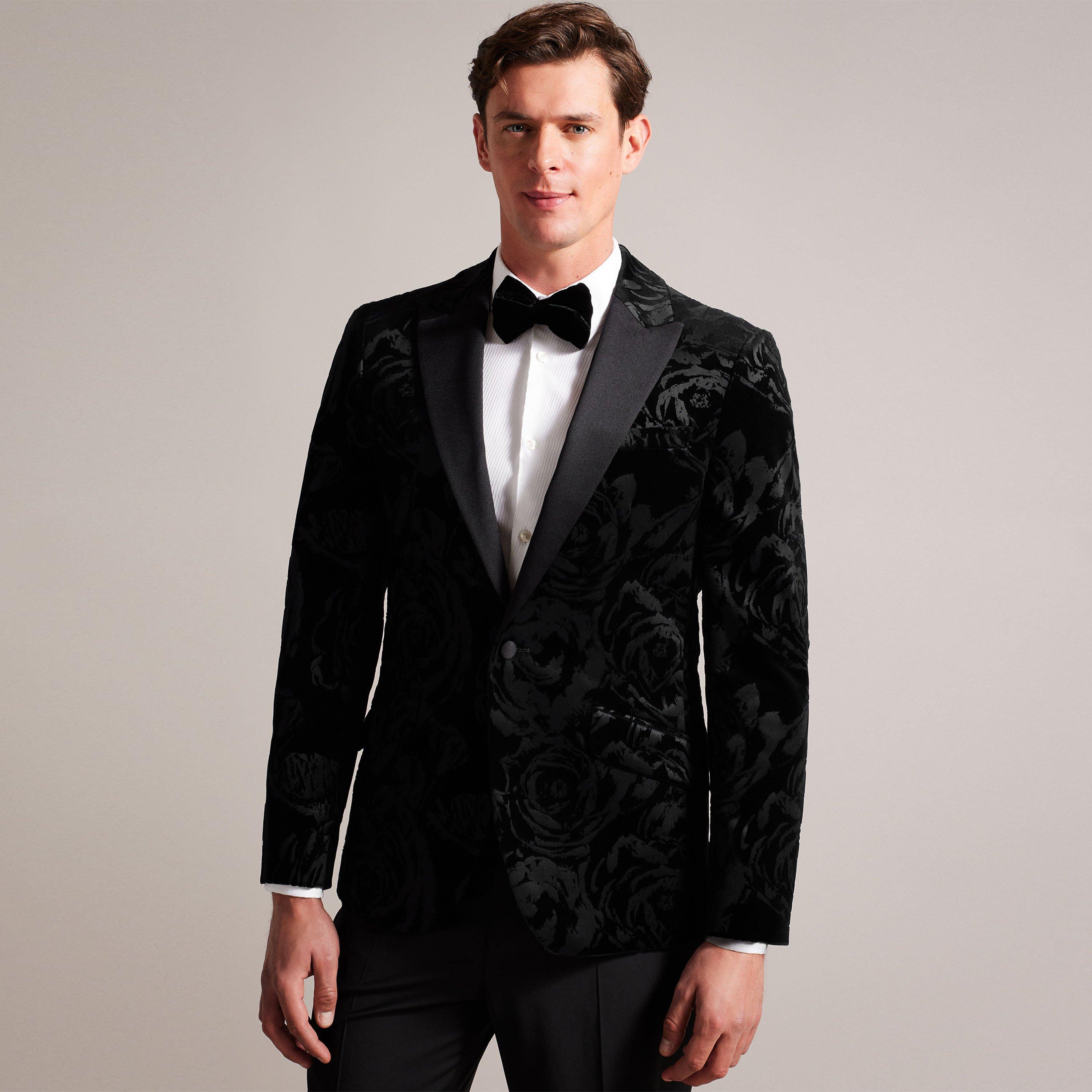 Black - Ted Baker - Men's Jacquard Blazer - 3