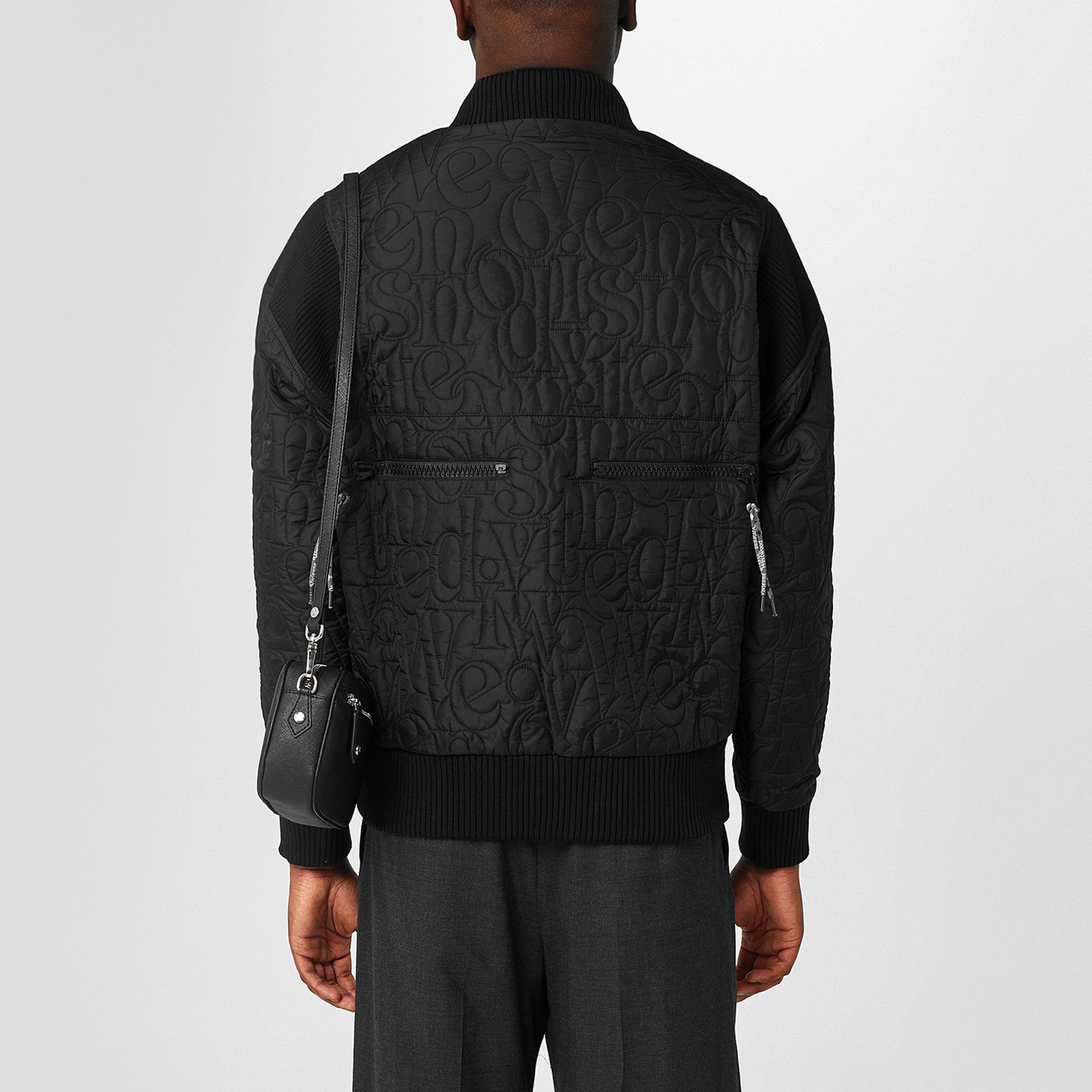 Black - Vivienne Westwood - Men's Cyclist Bomber Stand Collar Long Sleeve Quilted Parka - 2