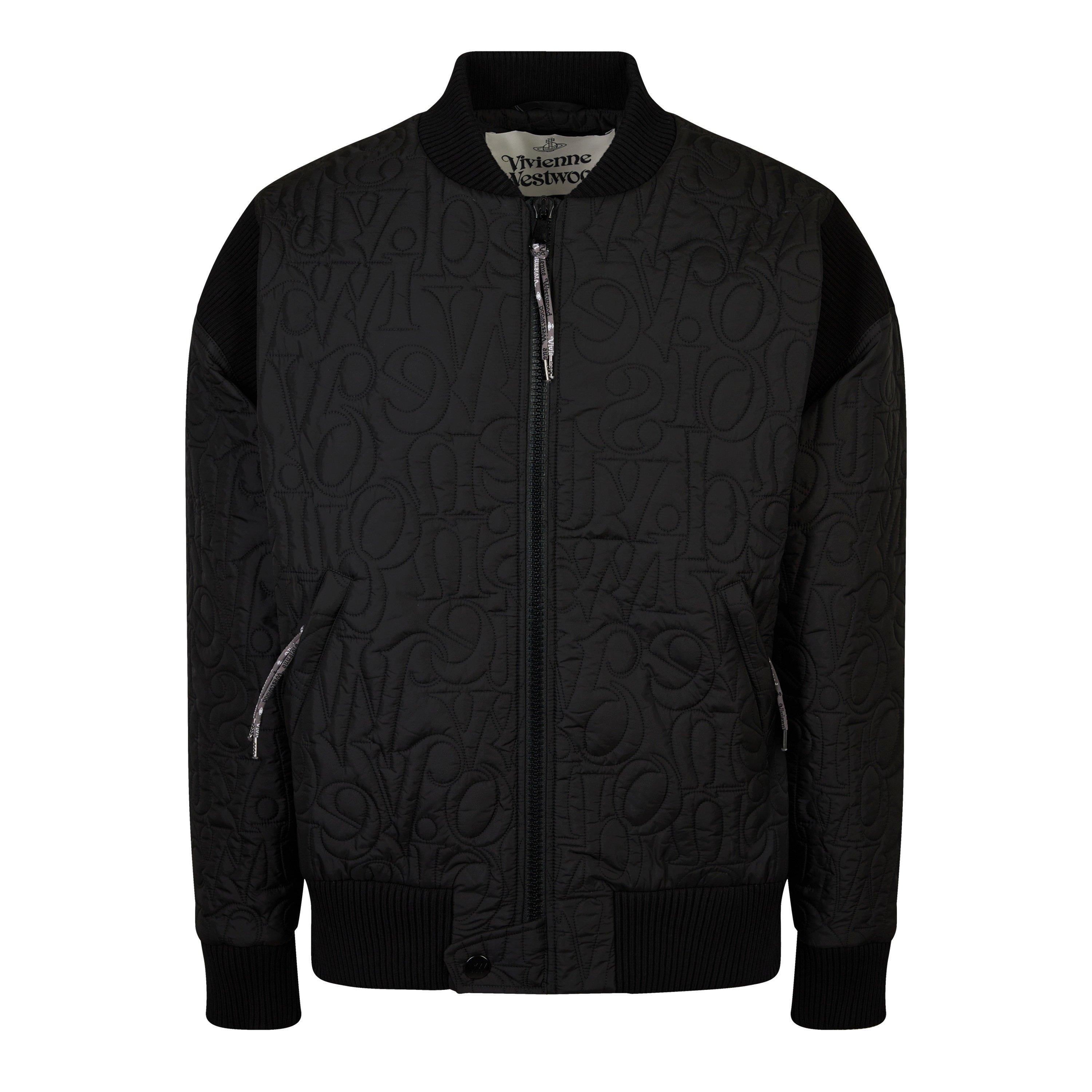 Black - Vivienne Westwood - Men's Cyclist Bomber Stand Collar Long Sleeve Quilted Parka - 5