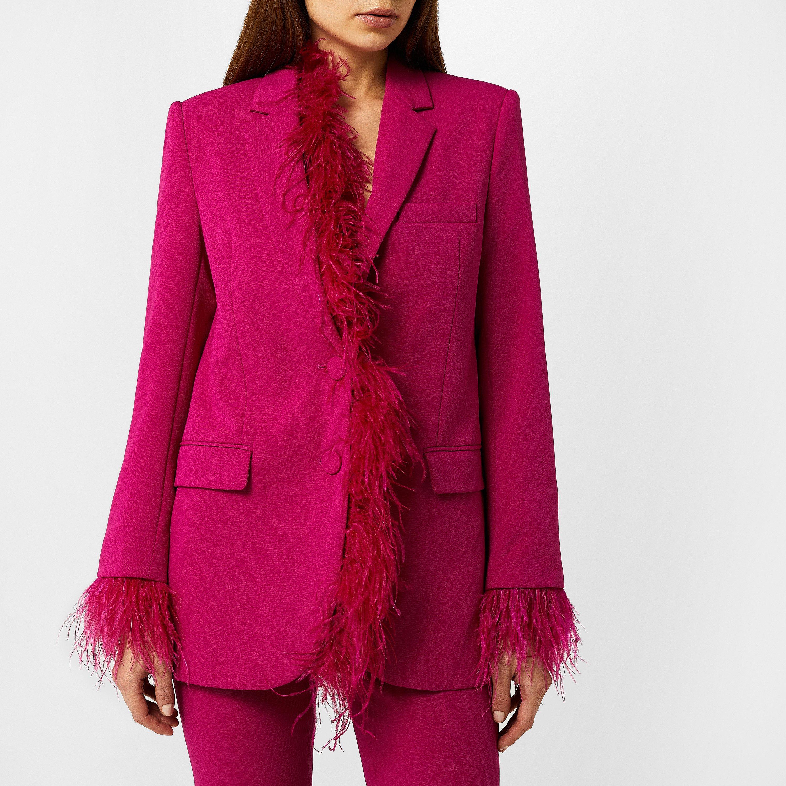 DEEP FUCHSIA - MICHAEL Michael Kors - Women's Feather Tailored Blazer - 1