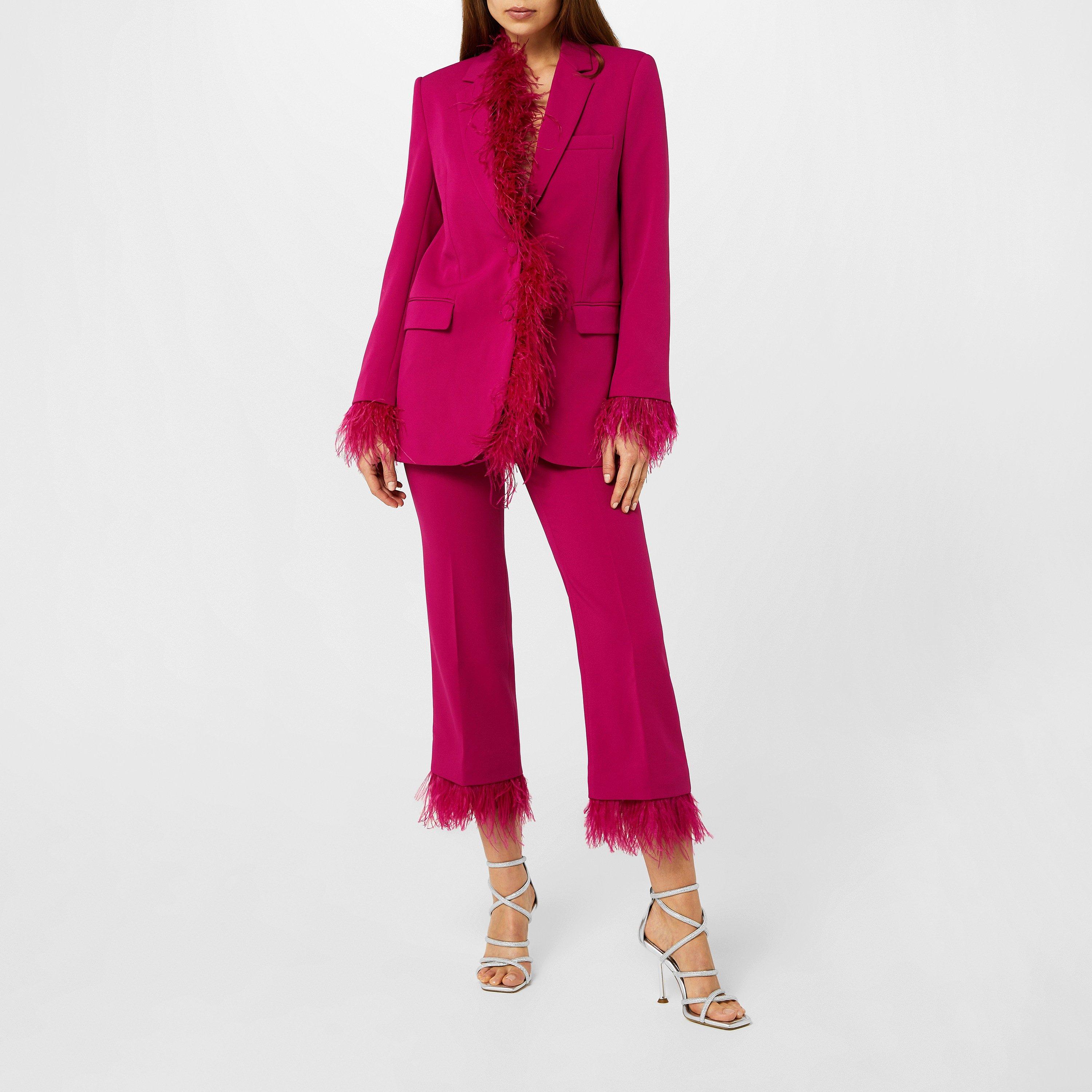 DEEP FUCHSIA - MICHAEL Michael Kors - Women's Feather Tailored Blazer - 2