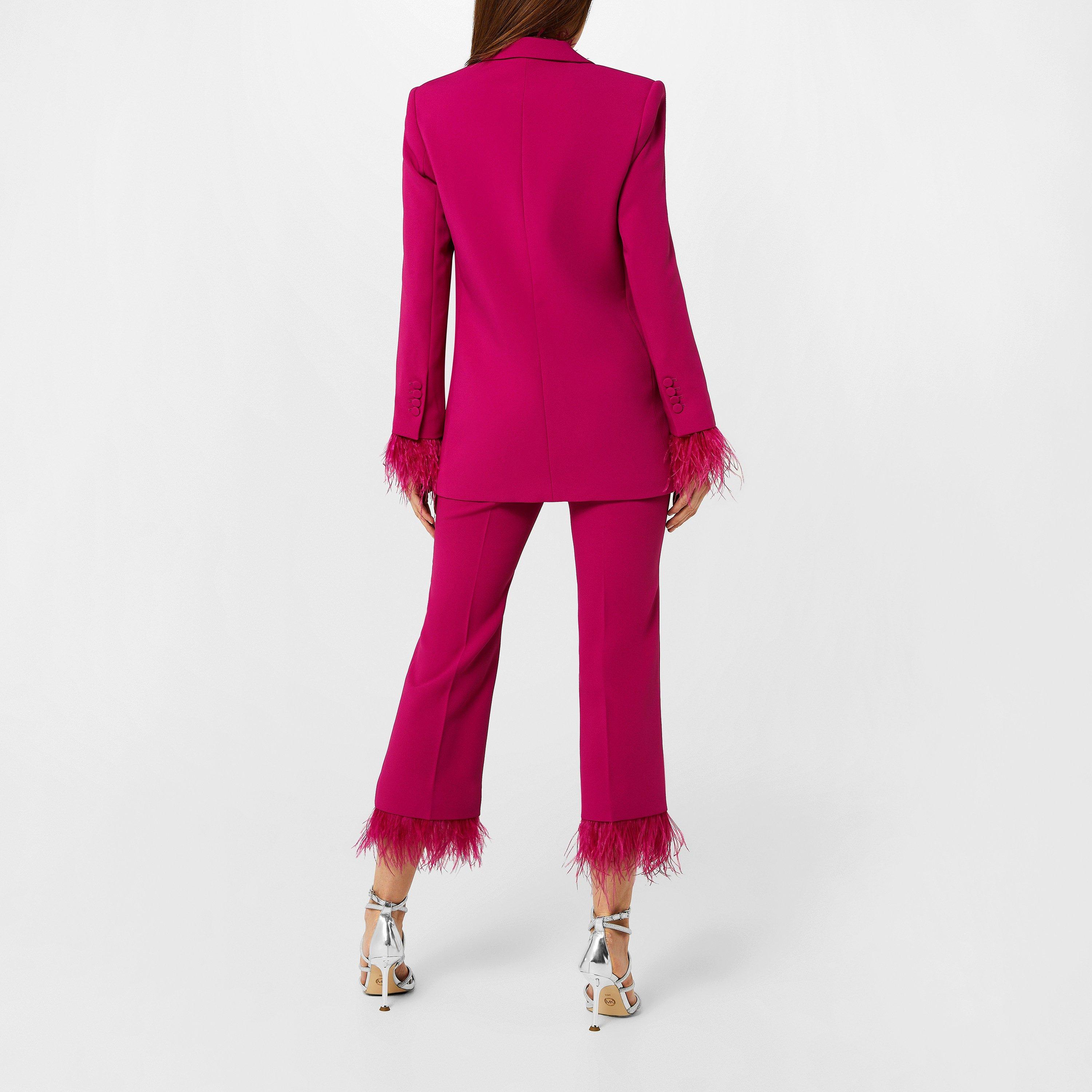 DEEP FUCHSIA - MICHAEL Michael Kors - Women's Feather Tailored Blazer - 3